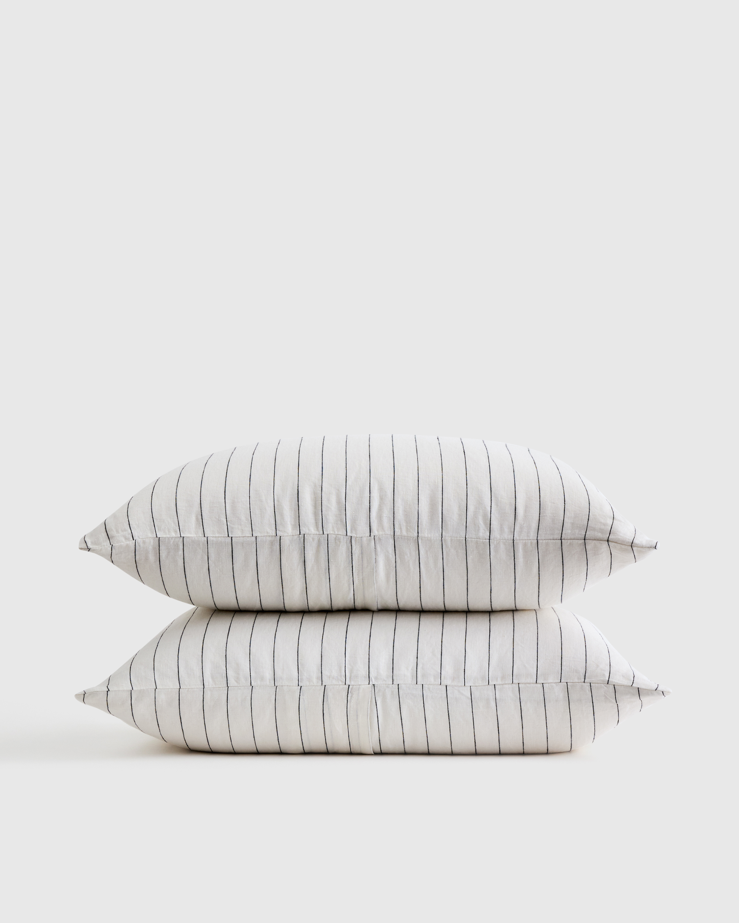 Pencil Stripe European Linen Stripe Sham Set