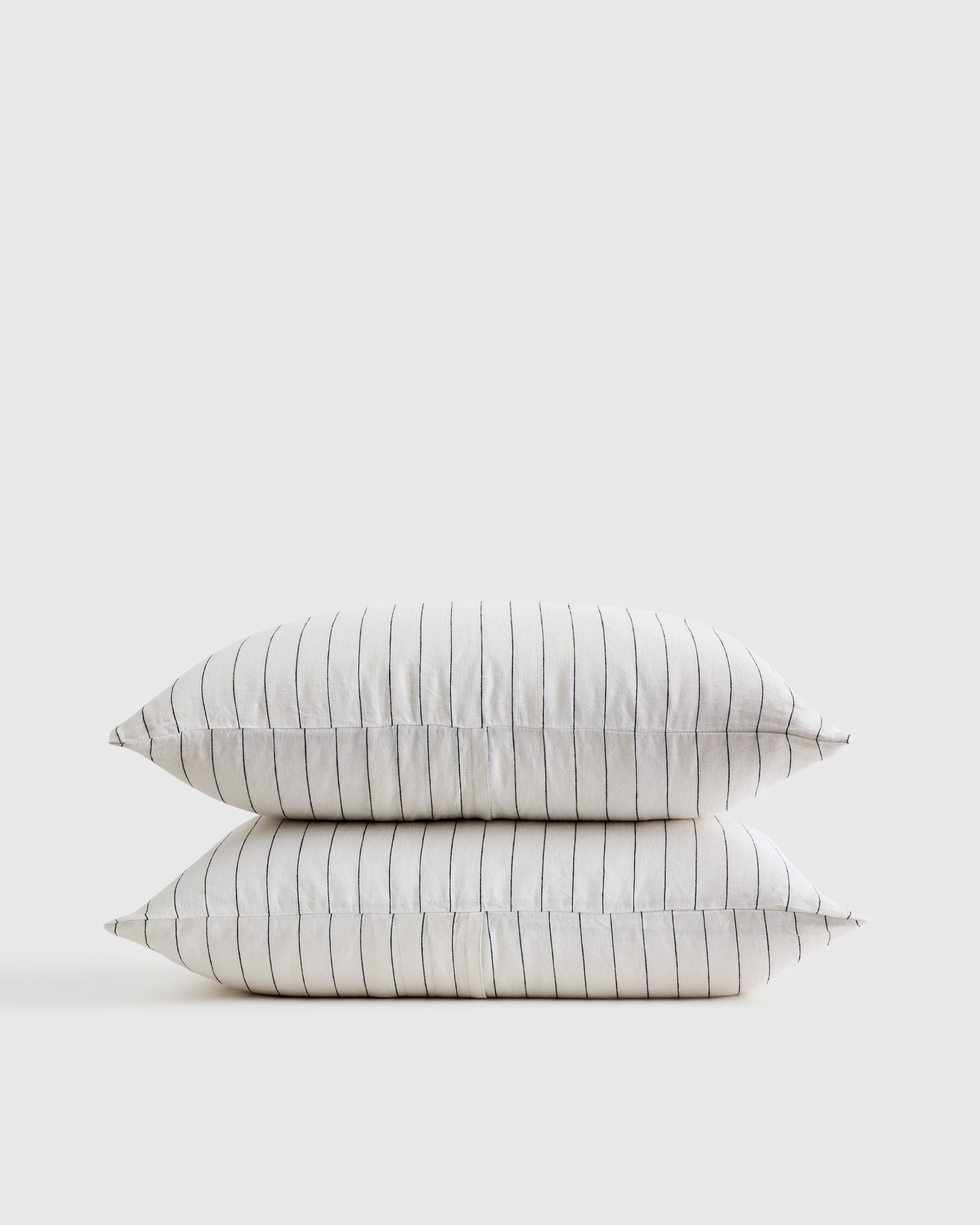 Pencil Stripe European Linen Stripe Sham Set