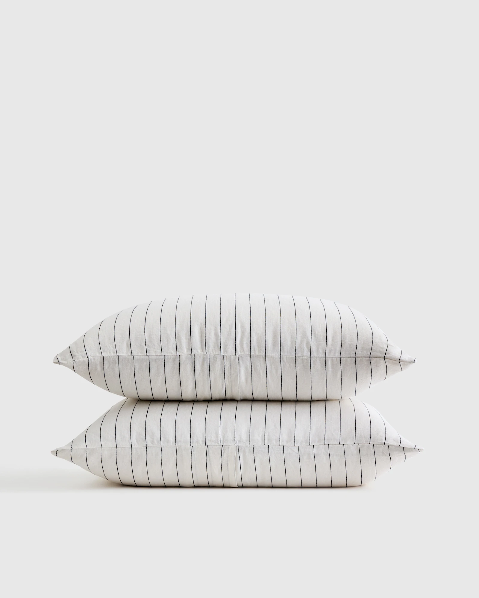100% European Linen Stripe Sham Set