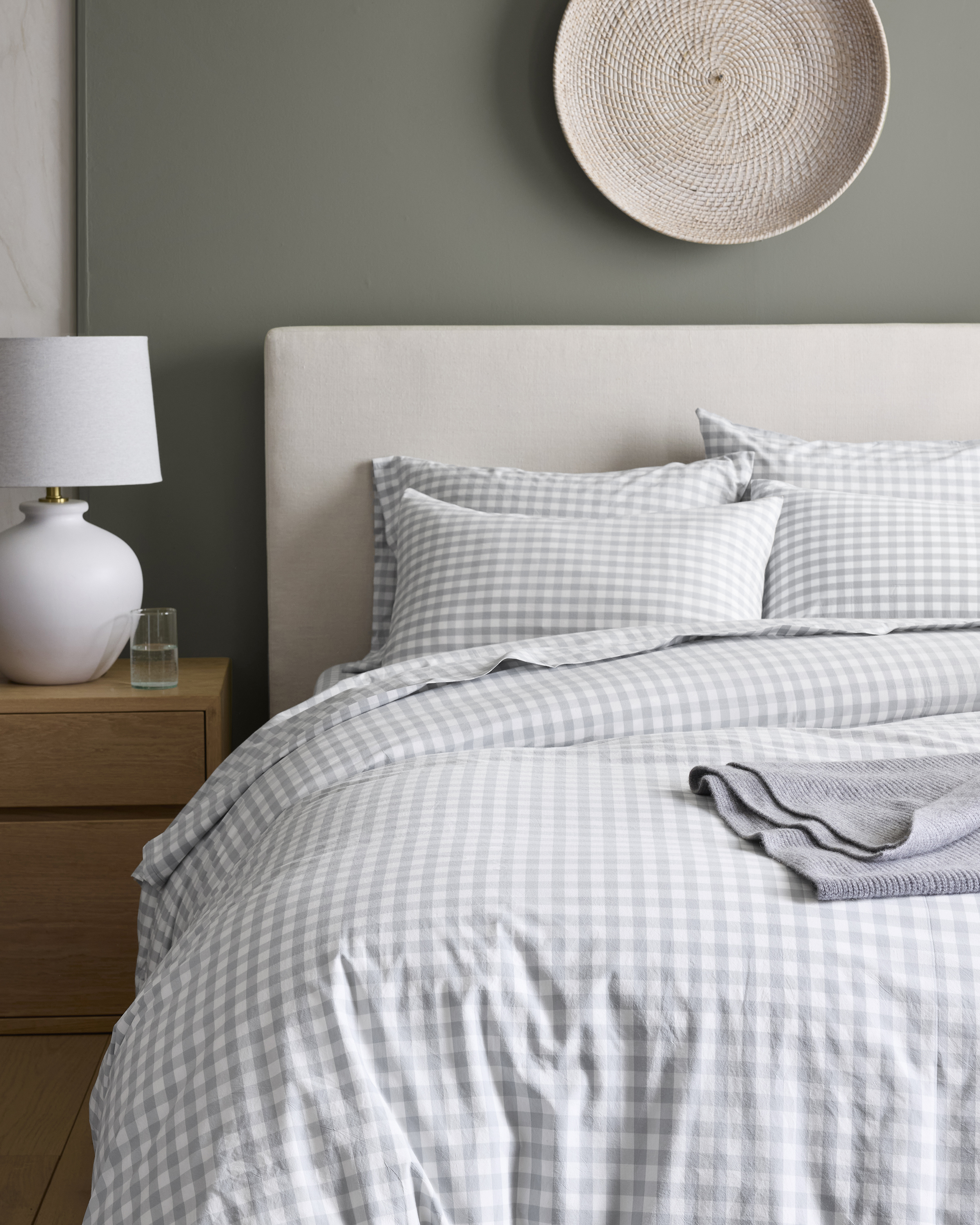 Classic Organic Percale Gingham Sham Set - Thumbnail 5