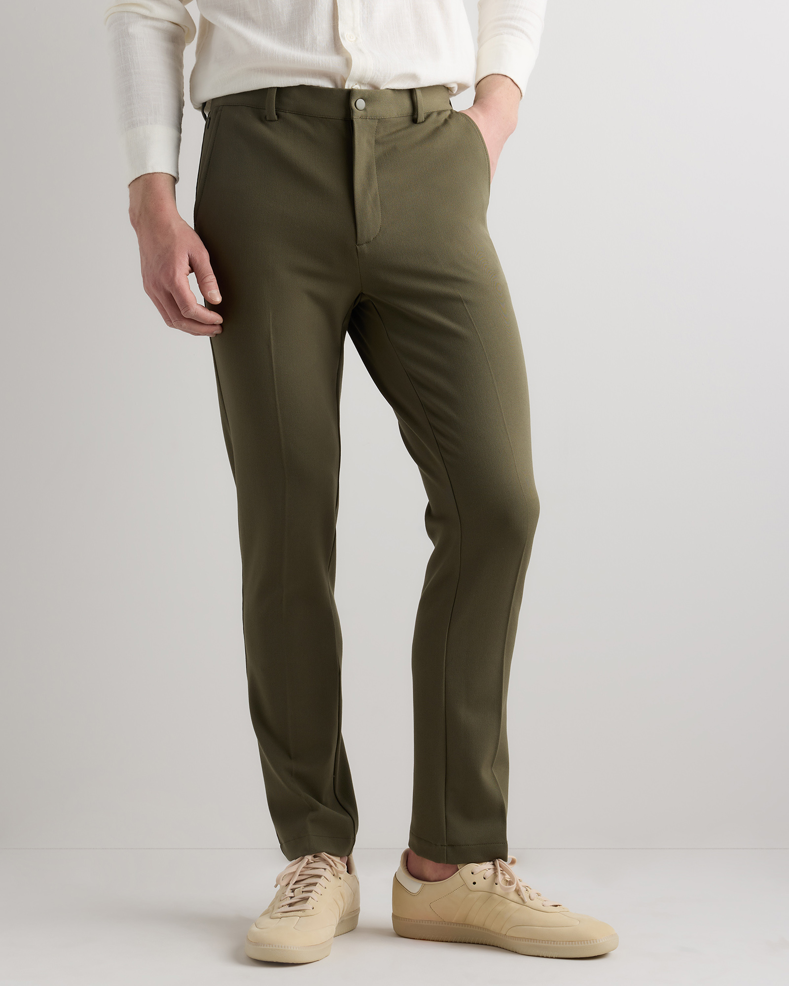 Bayberry Olive Ultra-Stretch 24/7 Smart Chinos - Slim 