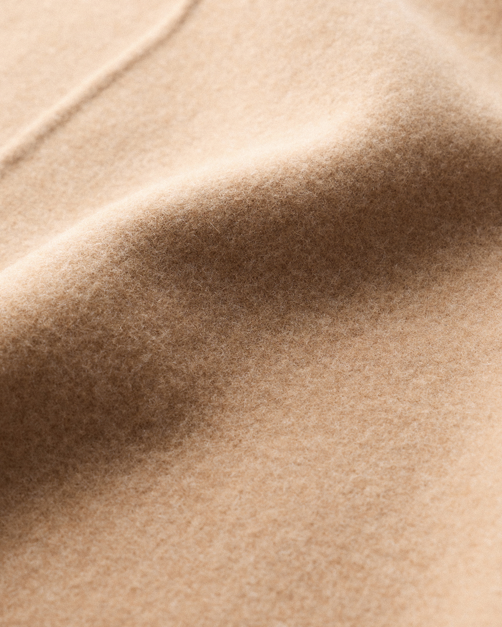 Double-Faced Merino Wool Draped Collar Wrap Coat in Caramel