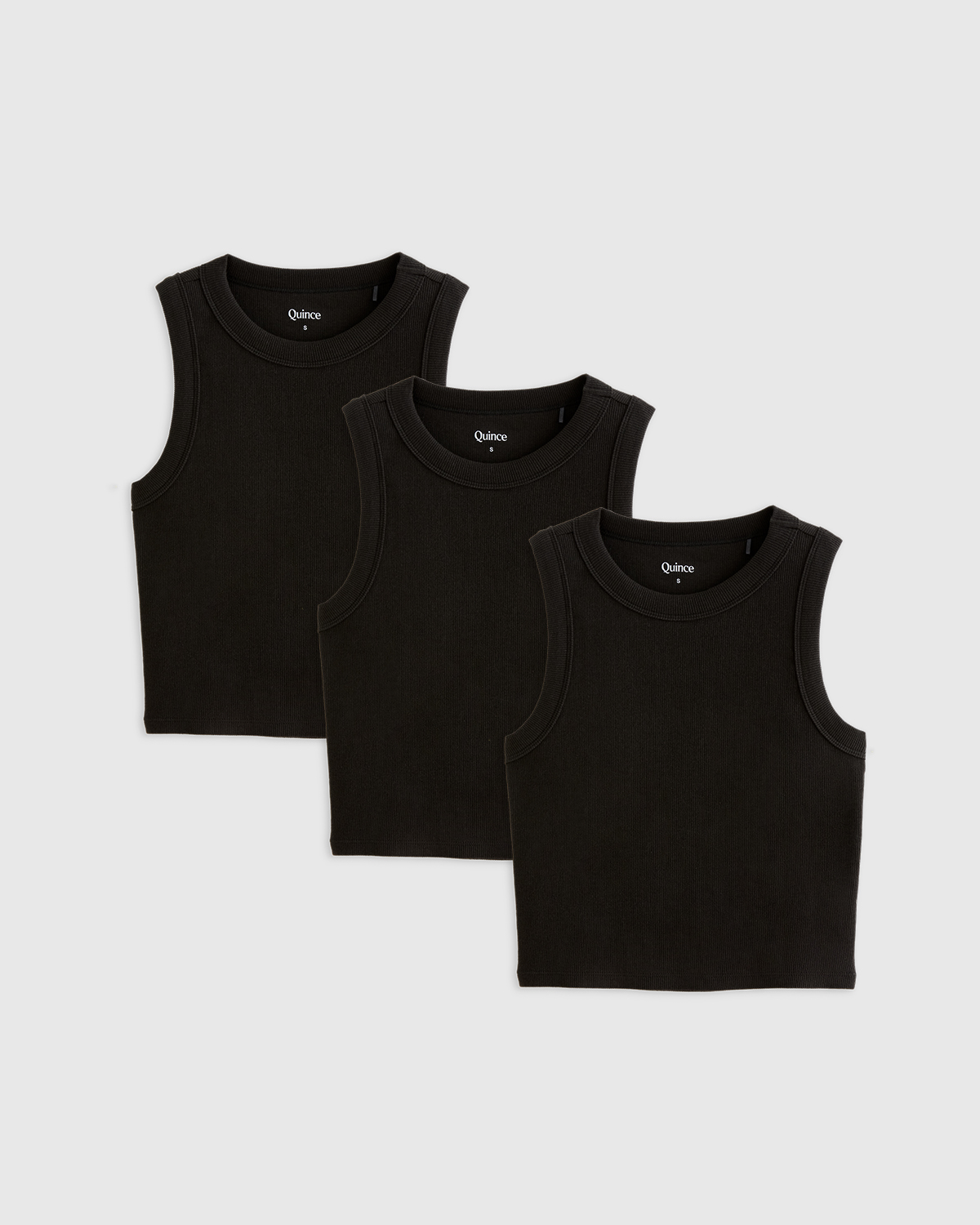Organic Cotton Micro-Rib Cropped Cutaway Tank (3-Pack)