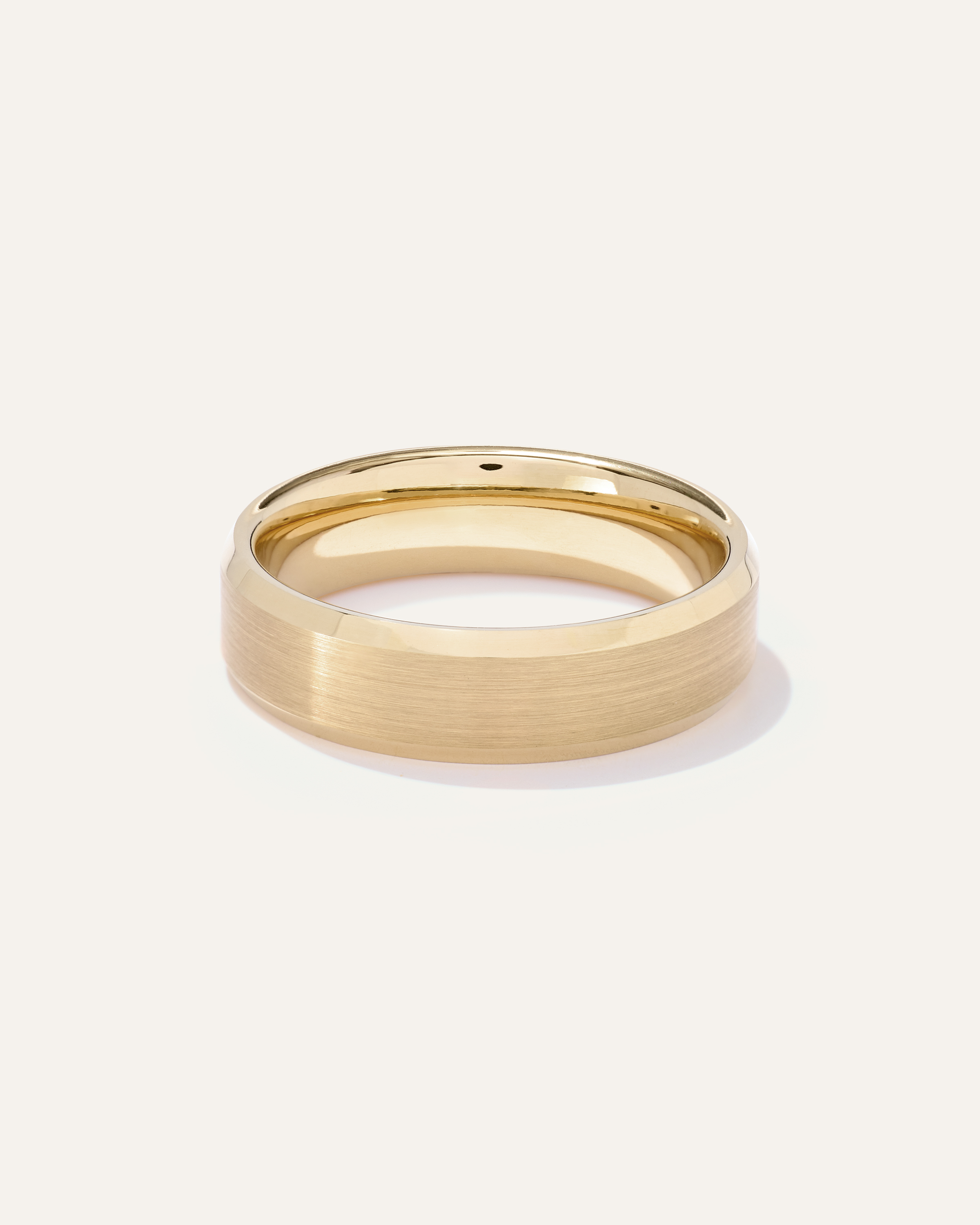Quince Men's Tungsten Carbide Brushed Beveled Edge Band Rings
