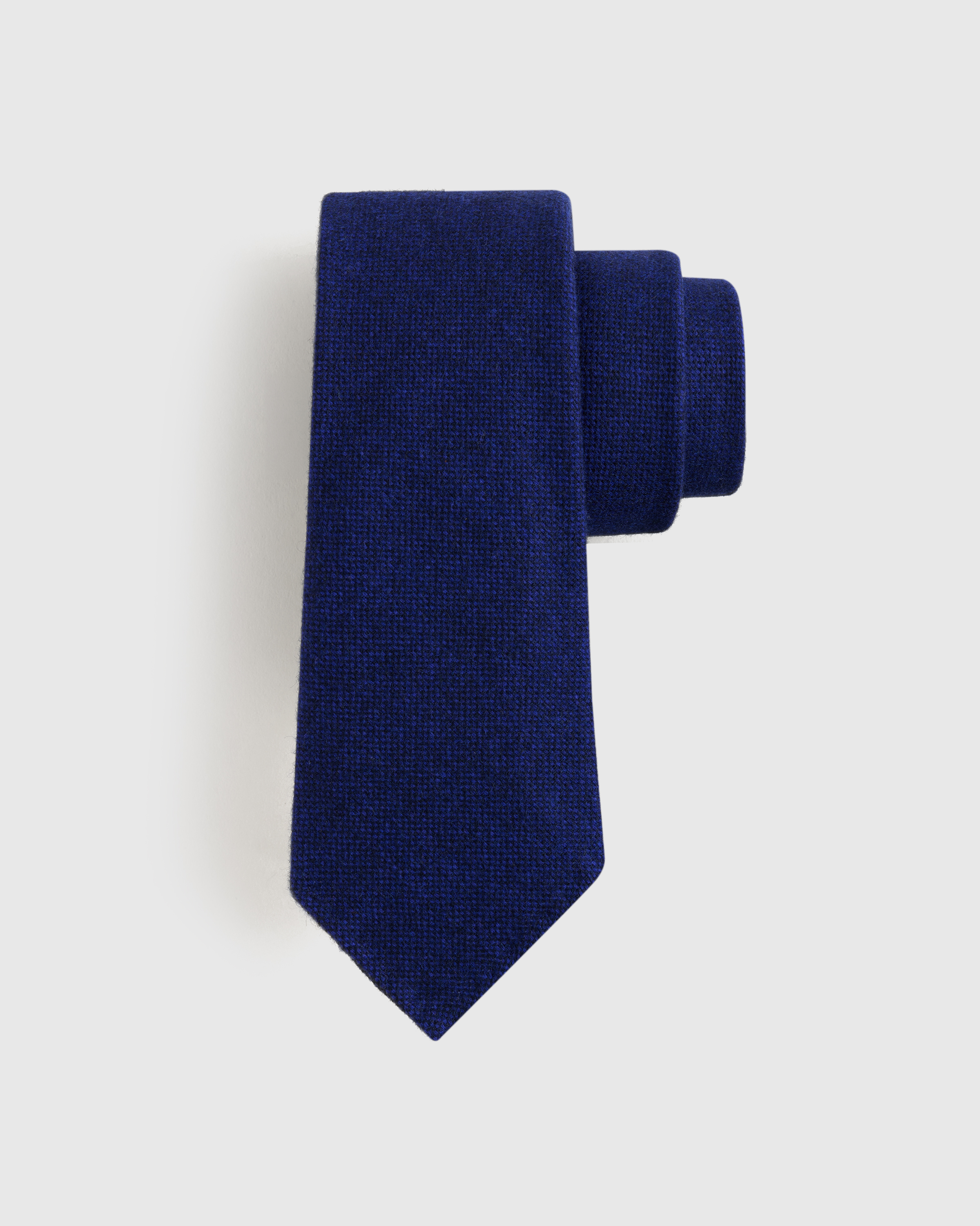 True Navy 100% Cashmere 3-fold Hand-rolled Tie