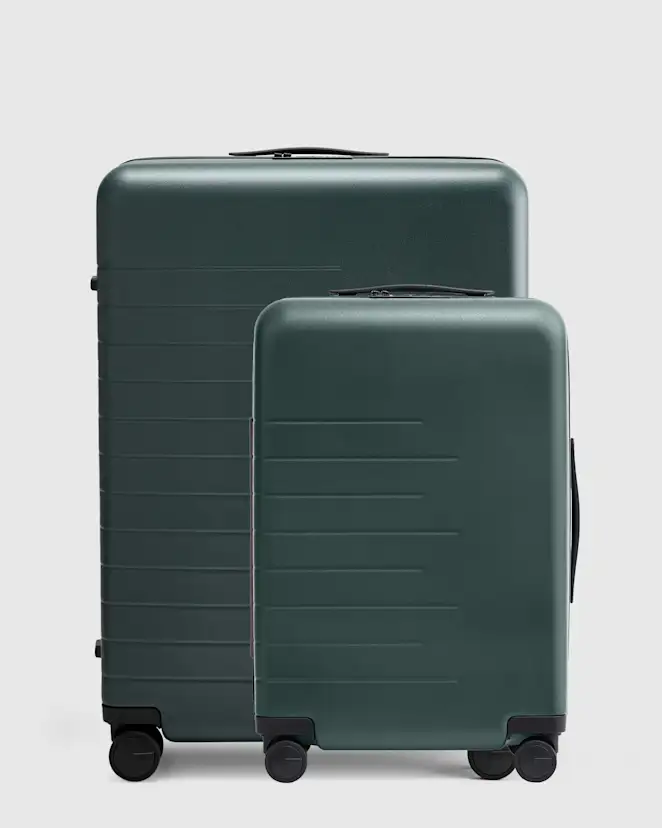 Dark Green Expandable Carry-On & Large Check-In Suitcase Set