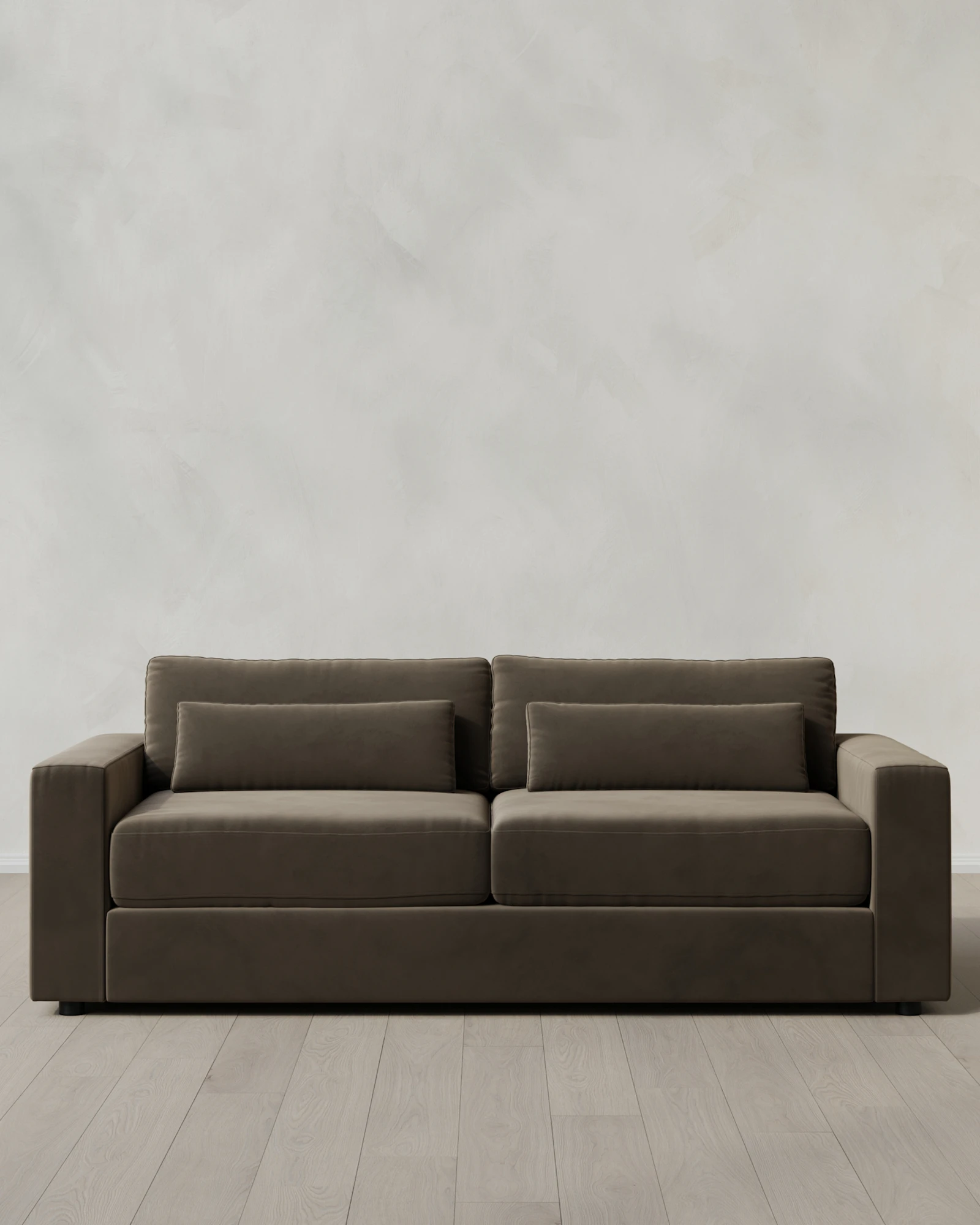 Square Arm Deep Seat Sofa in Performance Velvet