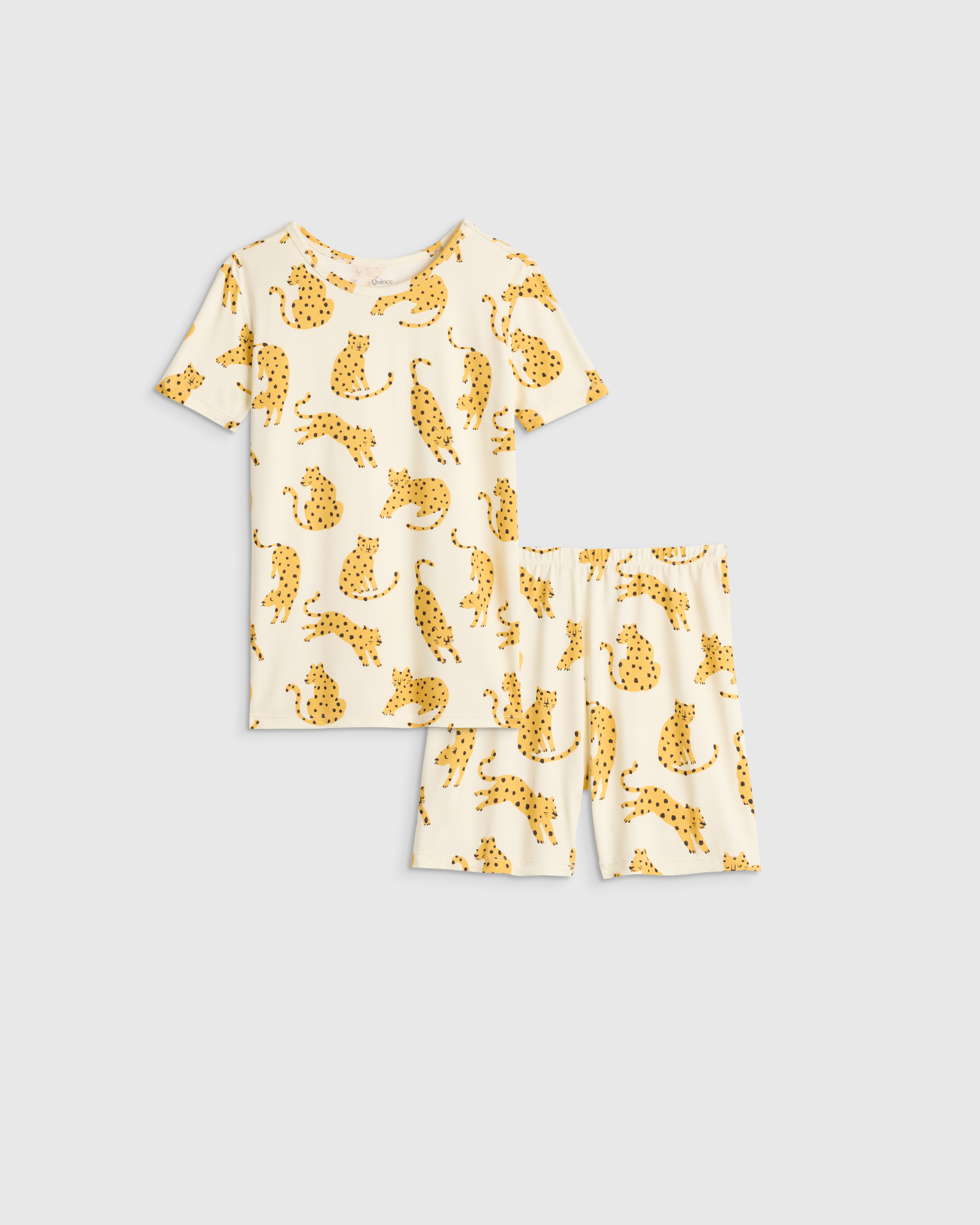 Jungle Cats Bamboo Short Sleeve and Shorts Pajama Set