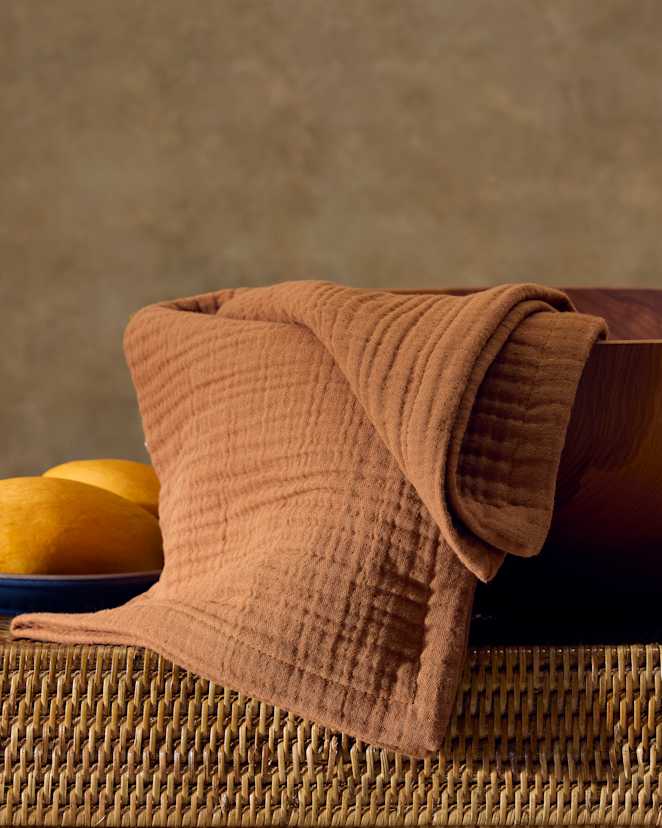 Organic Airy Gauze Placemats Terracotta 1288
