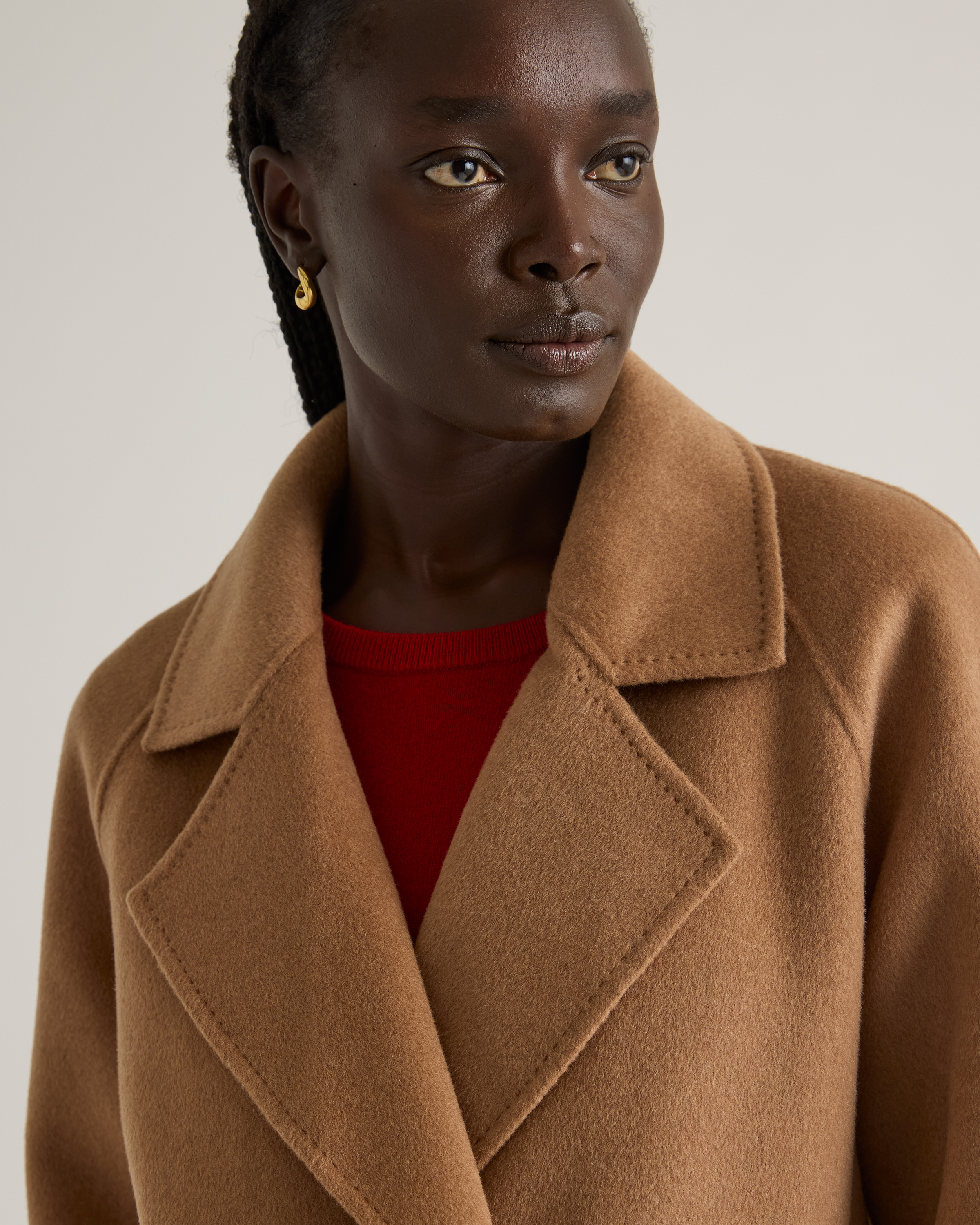 Double-Faced Merino Wool Notched Lapel Coat