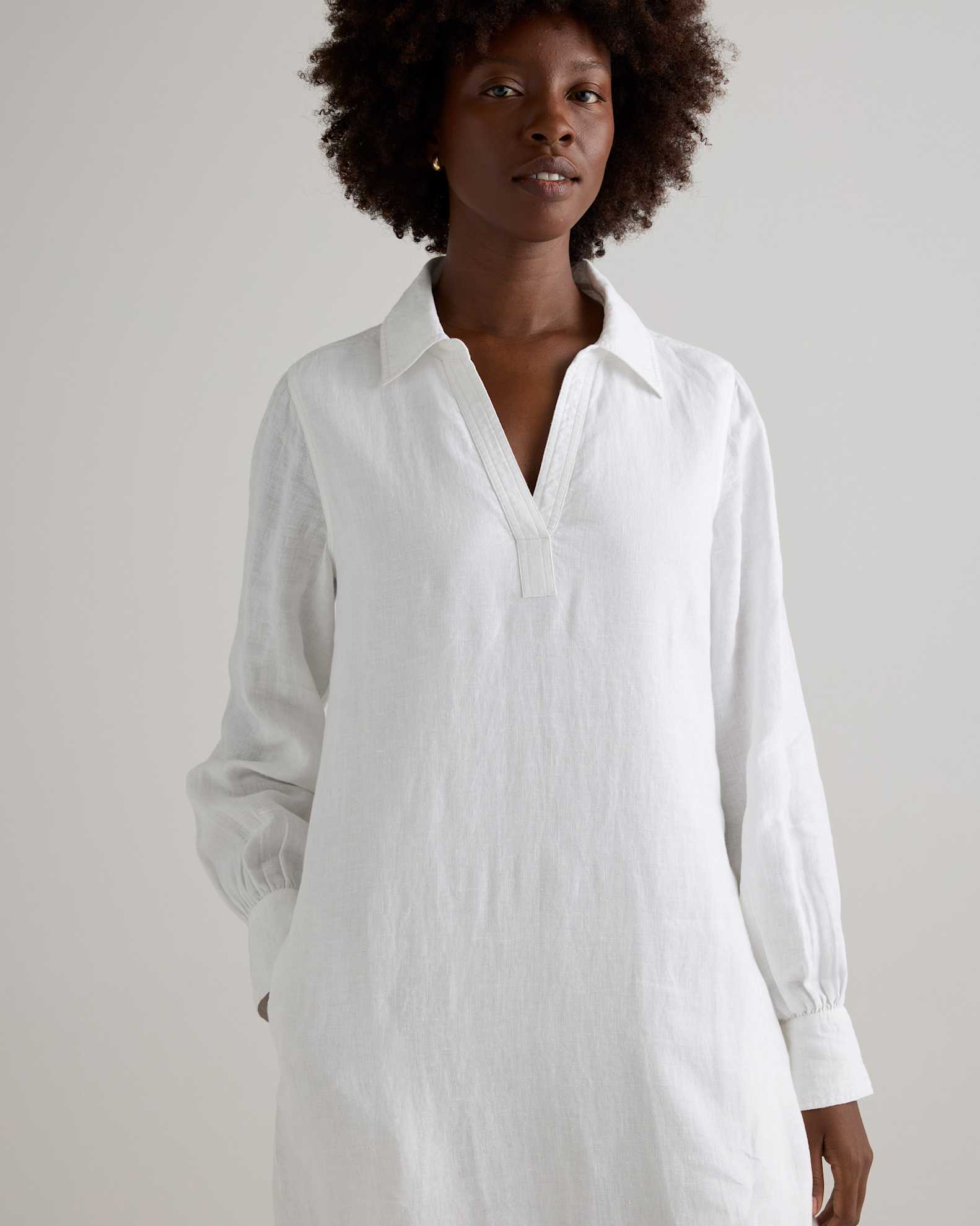 linen popover maxi dress Frank & Eileen Emma Popover Henley Maxi Dress