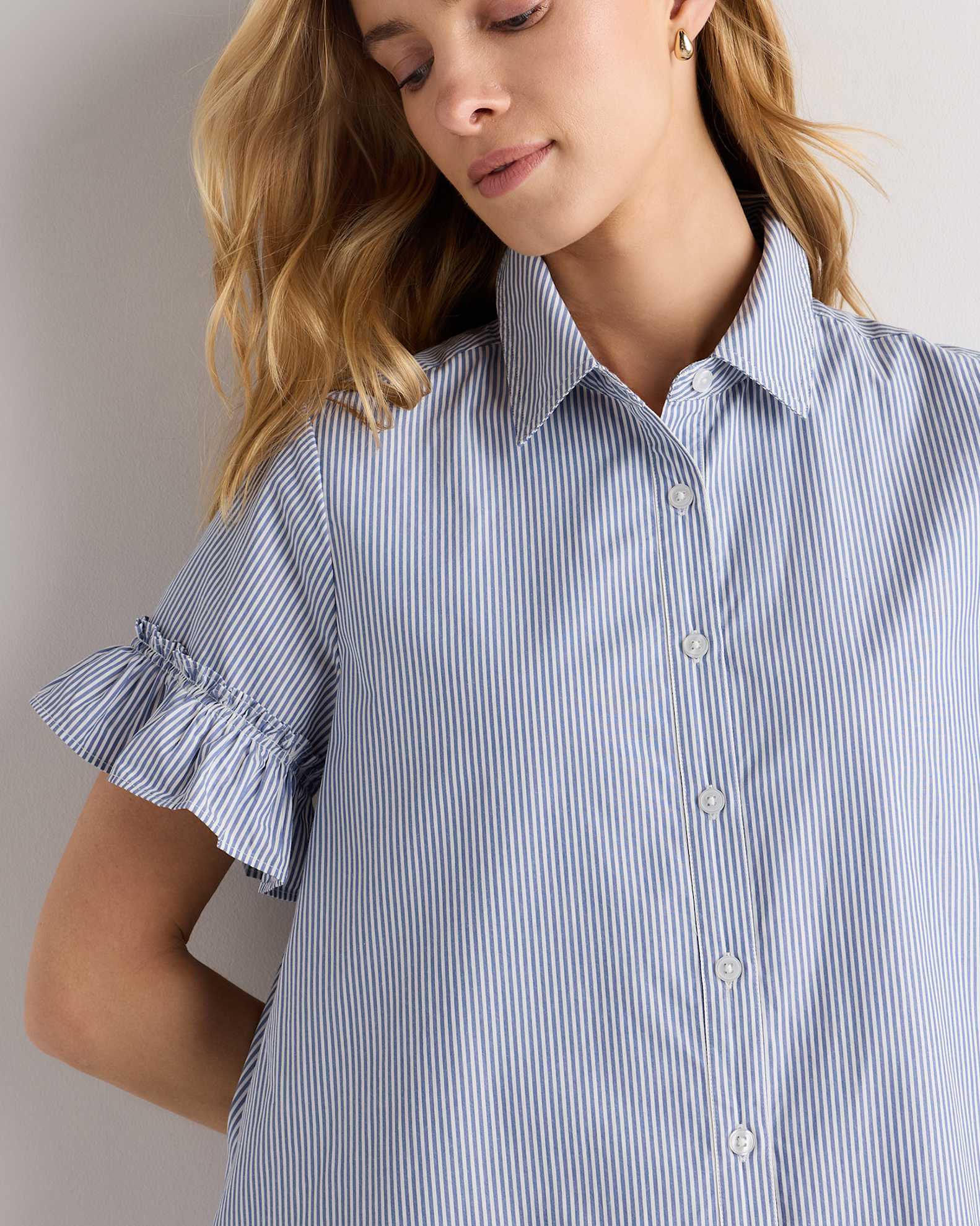 short sleeve poplin shirt dress Ramy Brook Nicky Cotton Poplin Short Sleeve Mini Dress in White