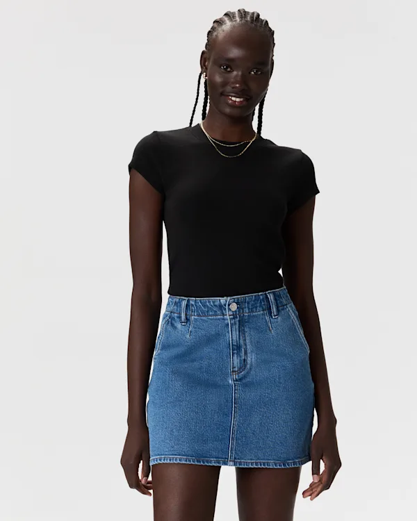 Stretch Denim Mini Skirt