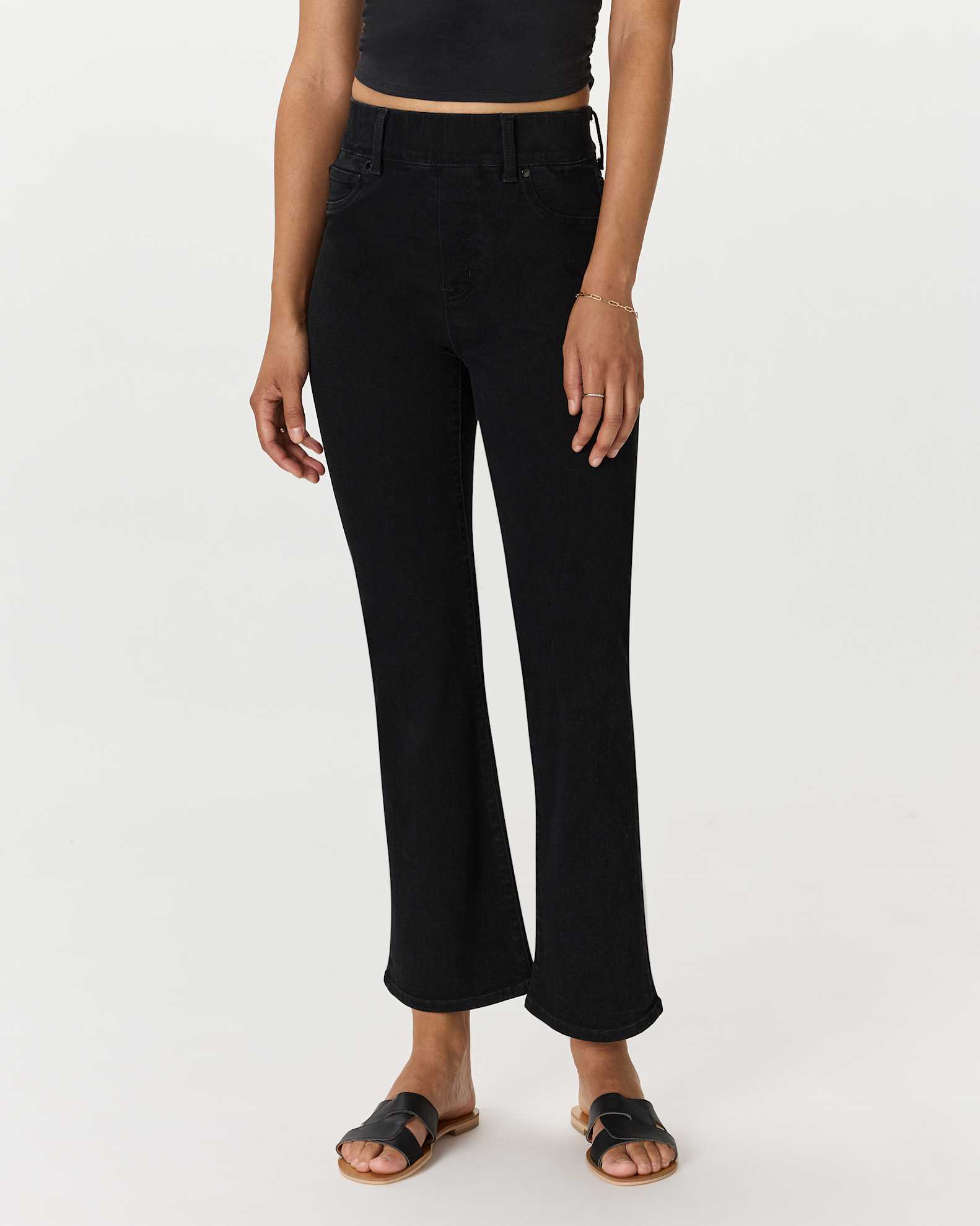 Nina Stretch Pull-On Kick Flare Jeans - Main Image