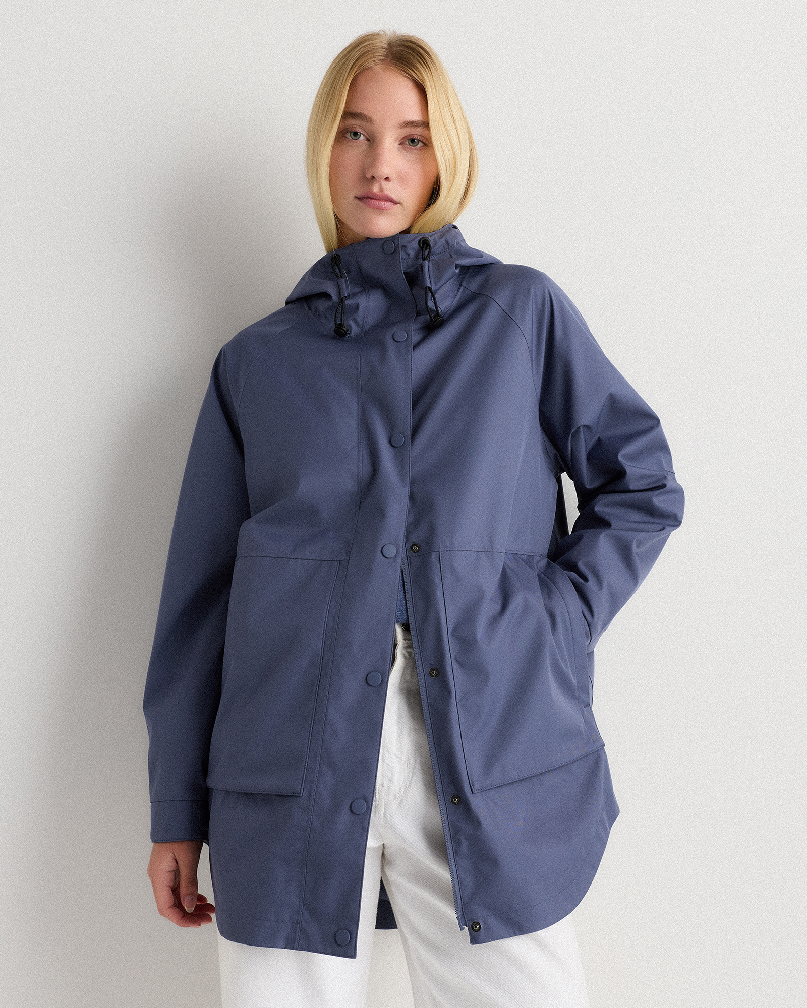 Quince Women's Weatherproof Oversized Rain Jacket In Blue