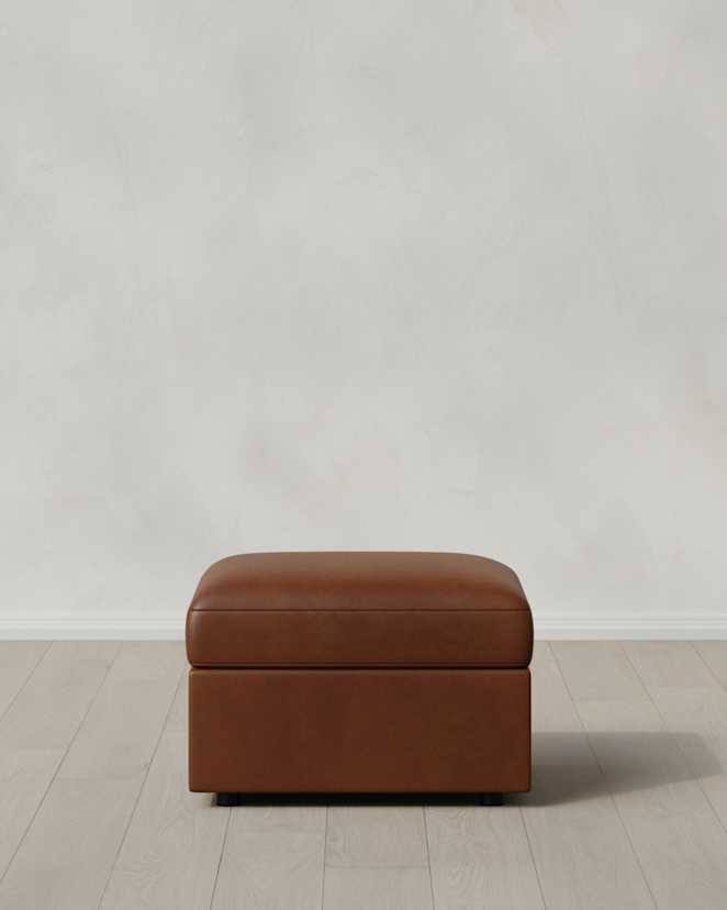 Sierra Curved Arm-Chair Ottoman-28x24-Leather Espresso