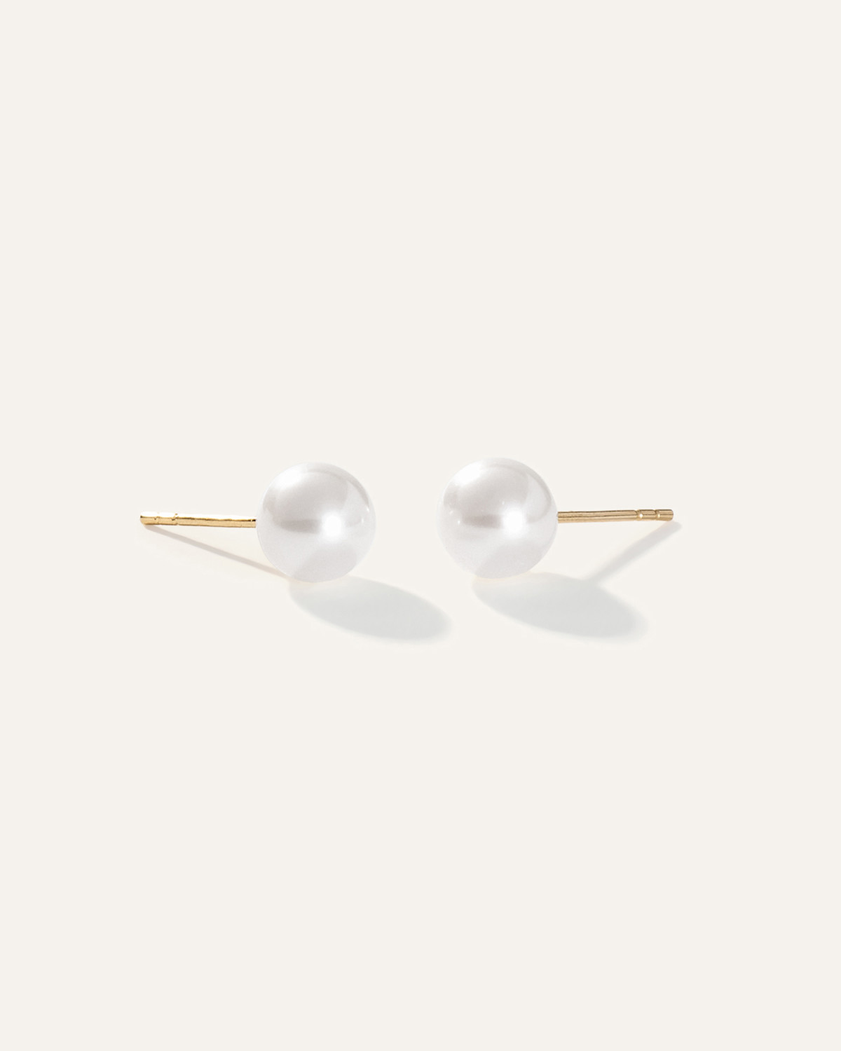 14K Gold Freshwater Cultured Pearl Studs in Yellow Gold