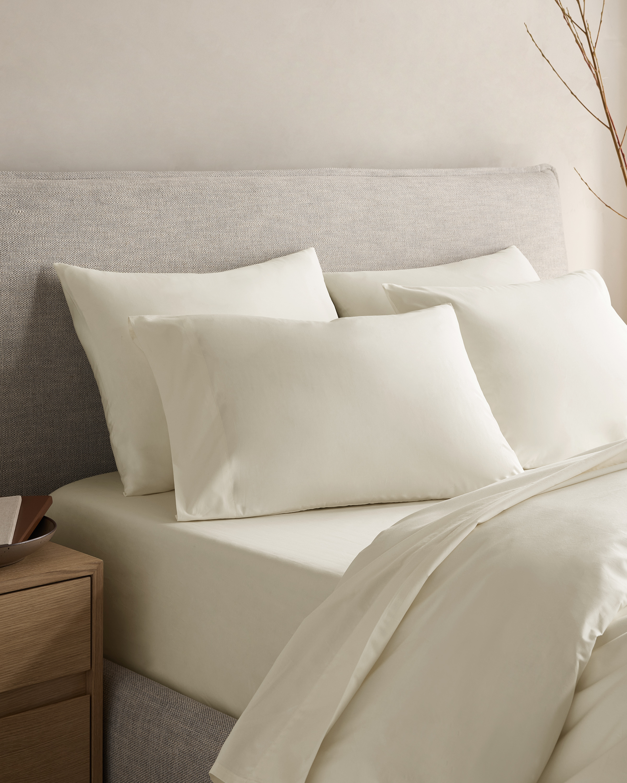 Ivory Organic Crisp Percale Sham Set