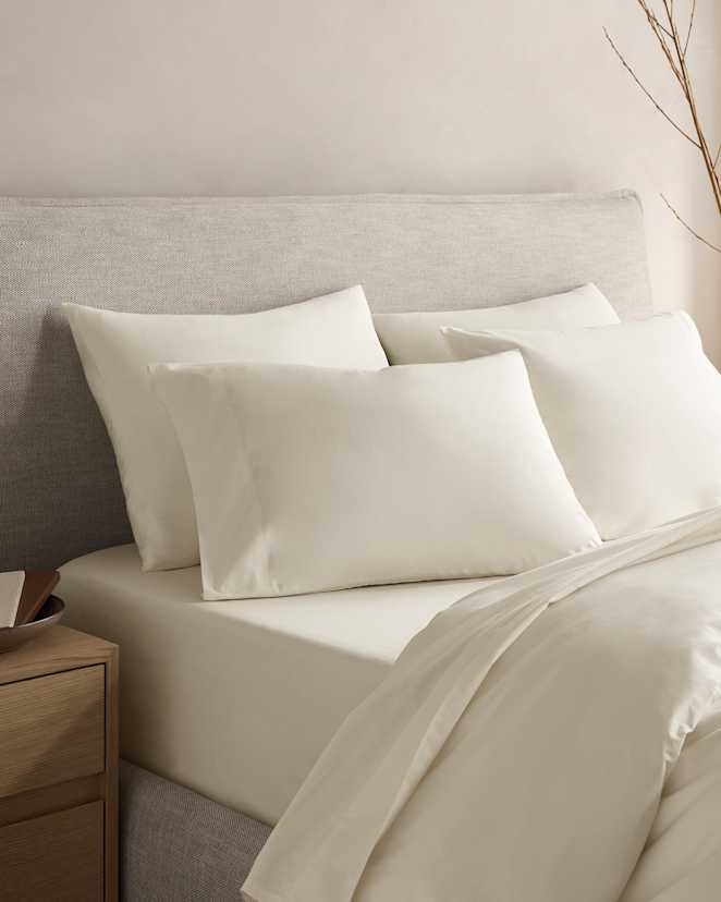 Ivory Organic Crisp Percale Sham Set
