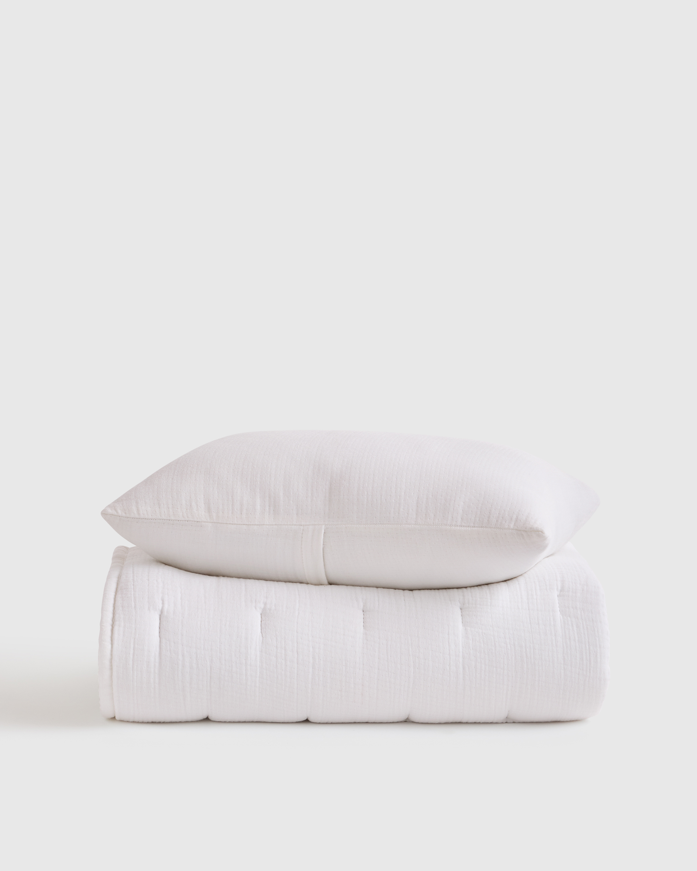 White Organic Airy Gauze Toddler Quilt & Sham Set