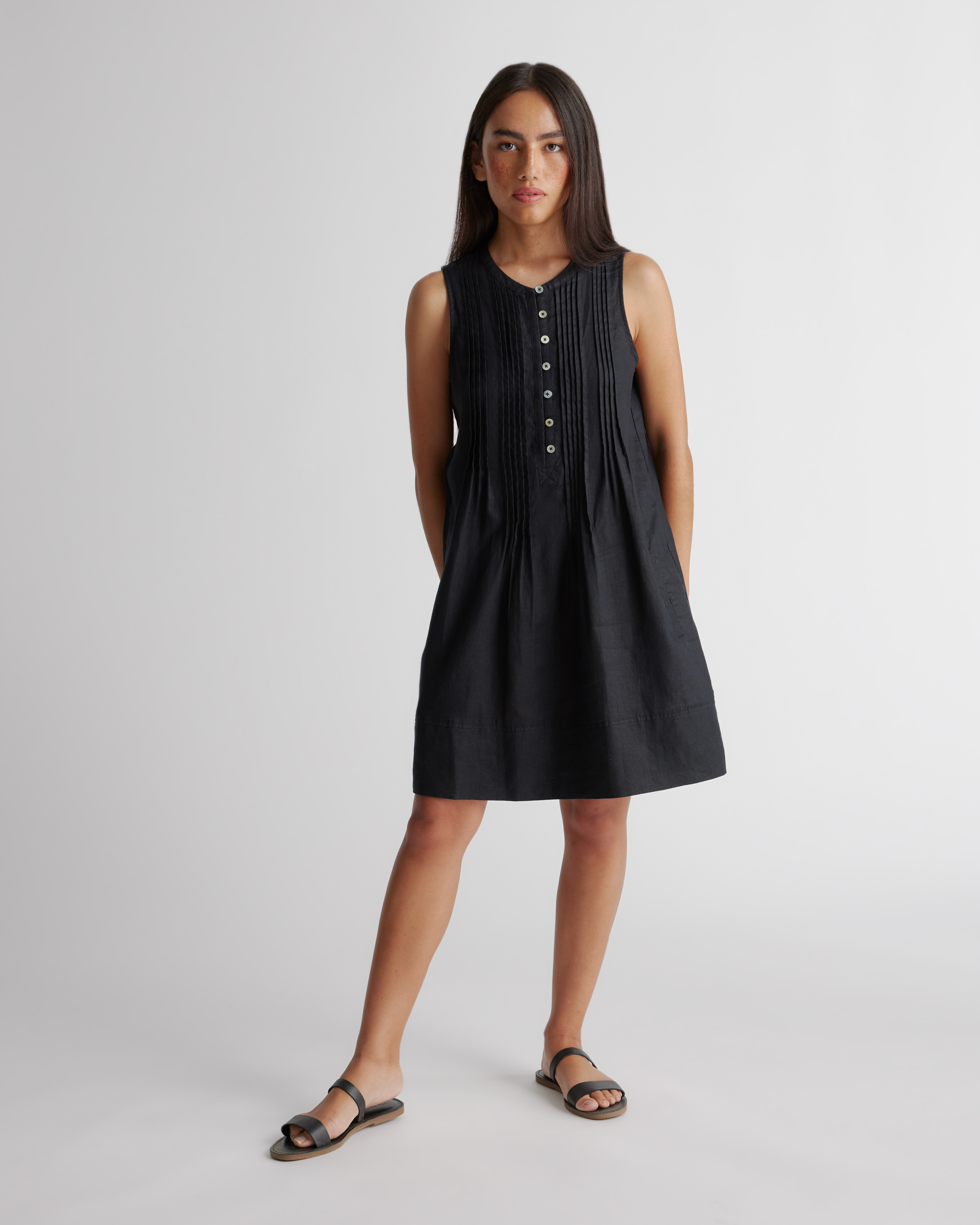 alice madness returns dresses Black Linen Cami Dress, Linen Maxi dress Black main image 0