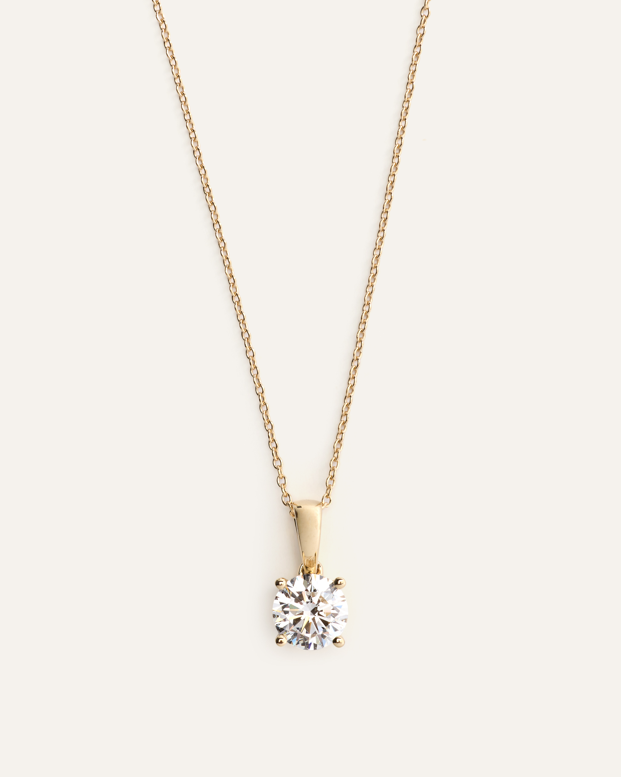 Yellow Gold 14K Gold Lab Grown Diamond Solitaire Necklace