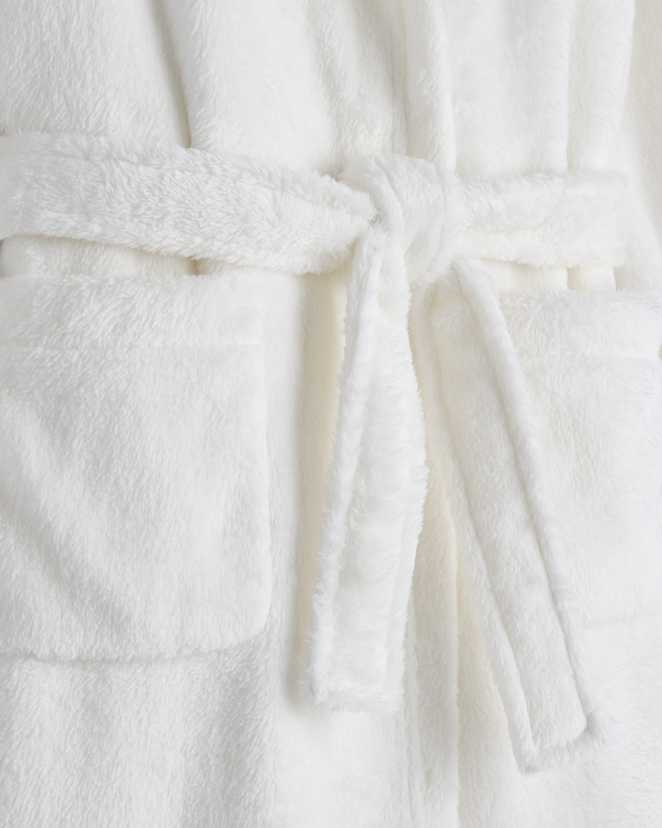 U--1203 Kids Cozy Robe Ivory 14615 CROPPED