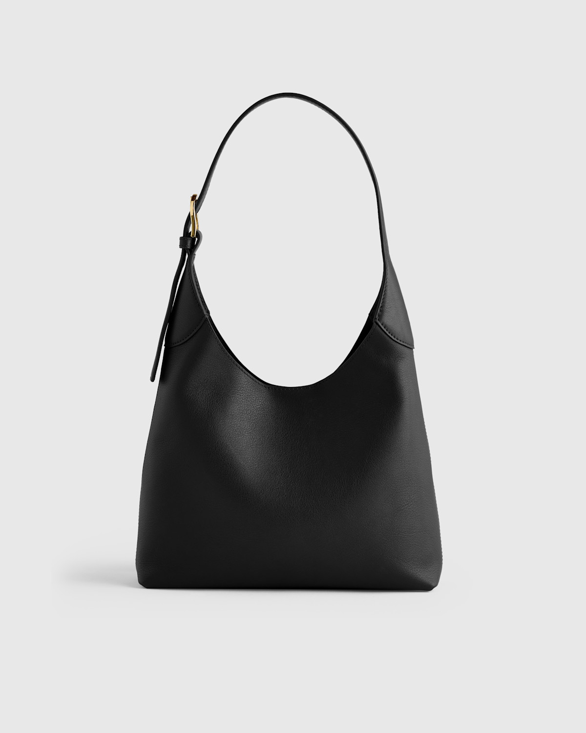Quince Full-Grain Leather Small Shoulder Bag in Black