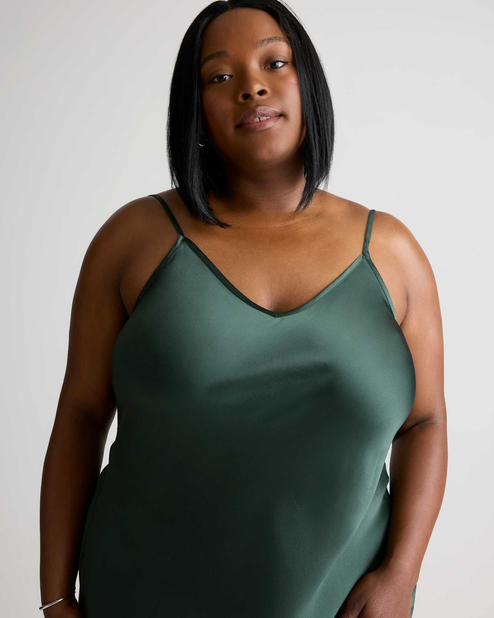 Women's Slip Dress in Forest Green, Size 1X, Silk by Quince Women's Slip Dress in Forest Green, Size 1X, Silk by Quince