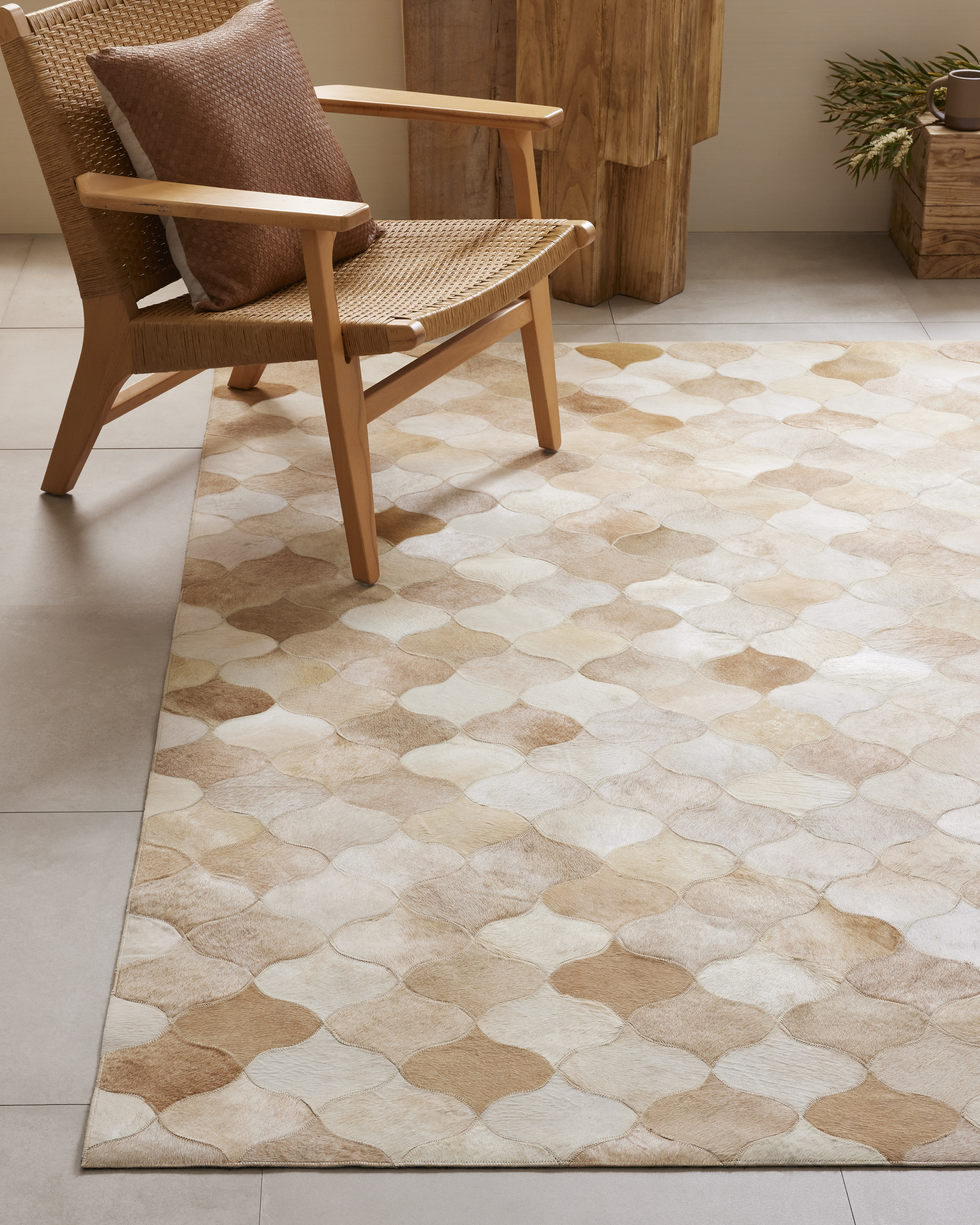 Trellis Hair on Hide Rug