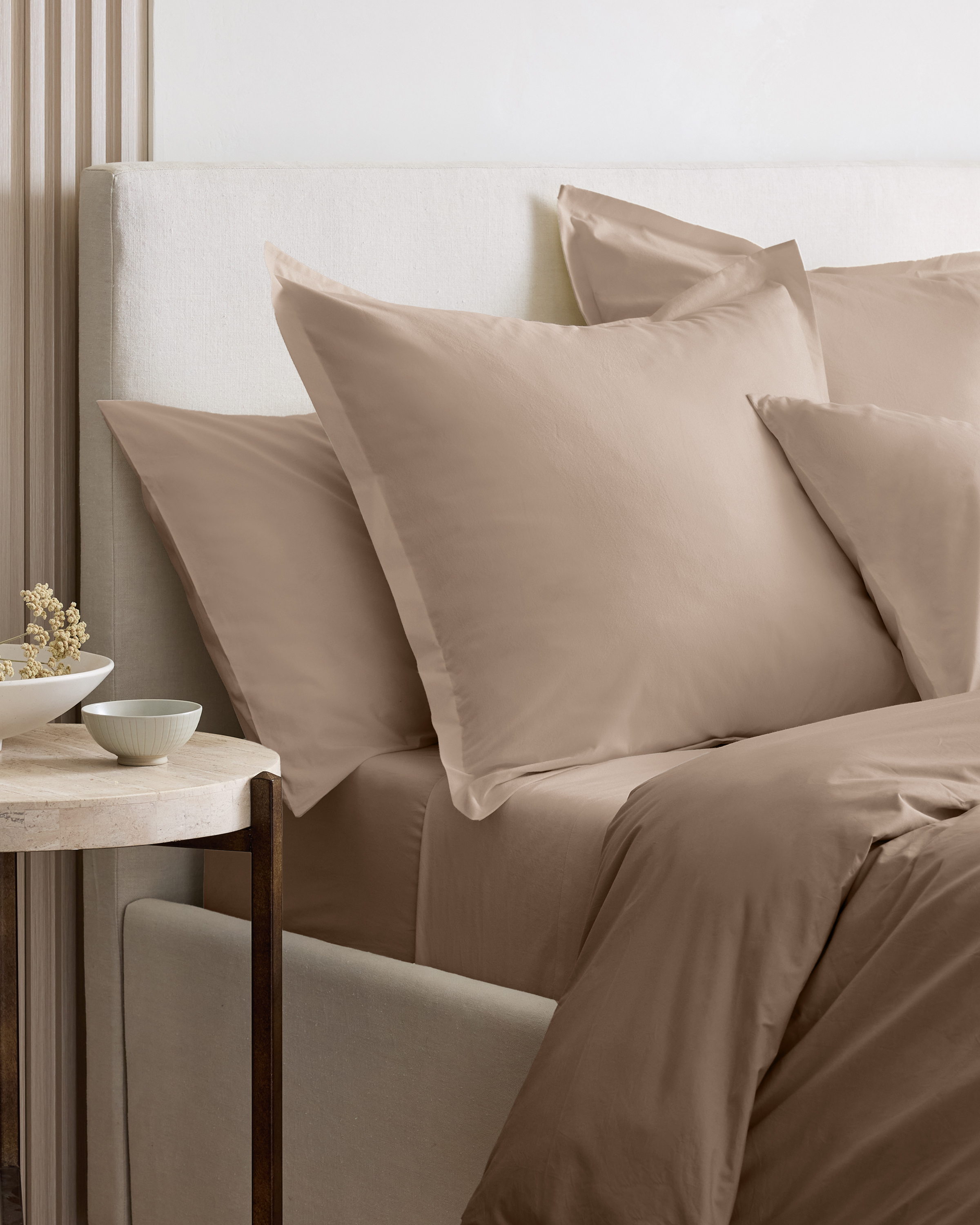 Toffee Organic Brushed Cotton Euro Sham
