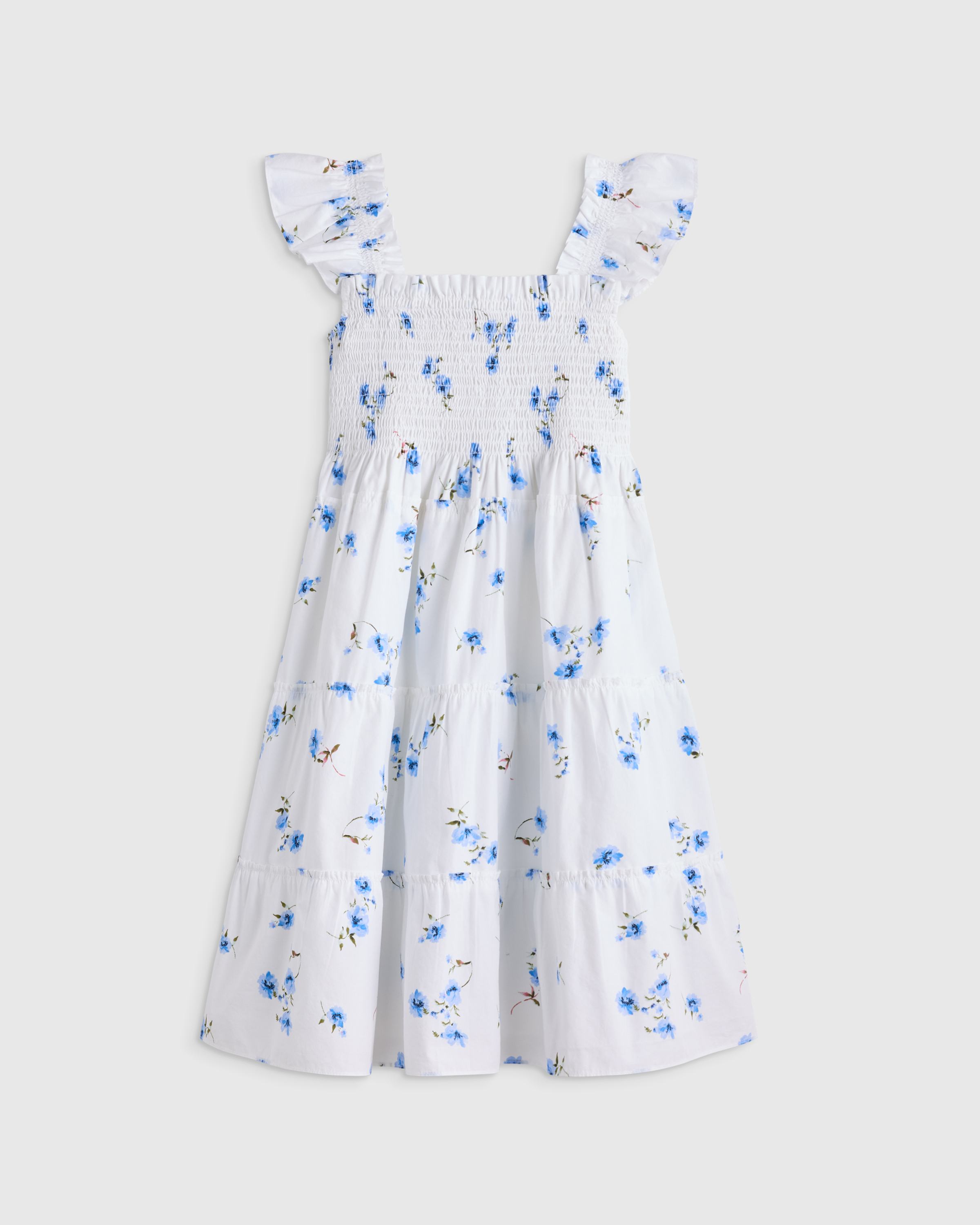 Romantic Stems 100% Organic Cotton Poplin Smocked Dress