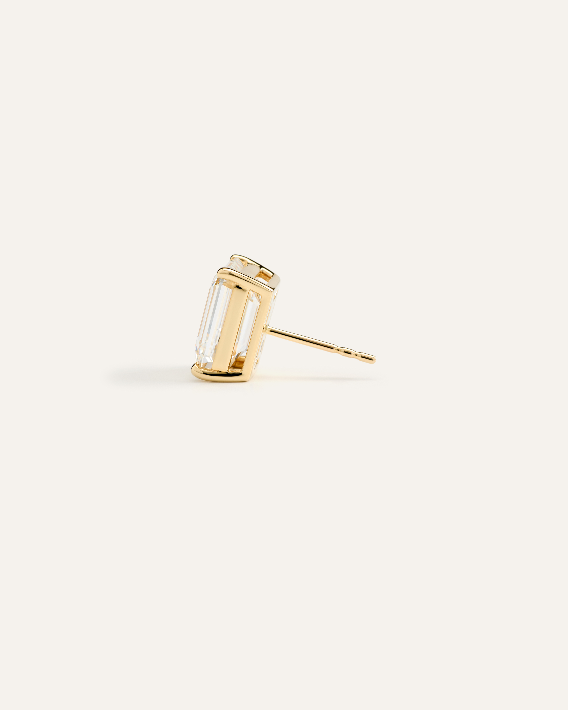 14K Gold Lab Grown Diamond Luxe Emerald Studs - 8ctw - thumbnail 3