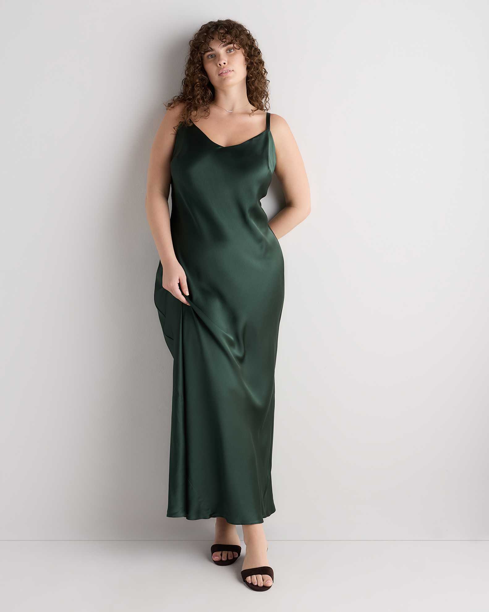 full length slip for maxi dress Melrose - Slate Blue Vintage Slip Maxi Dress |