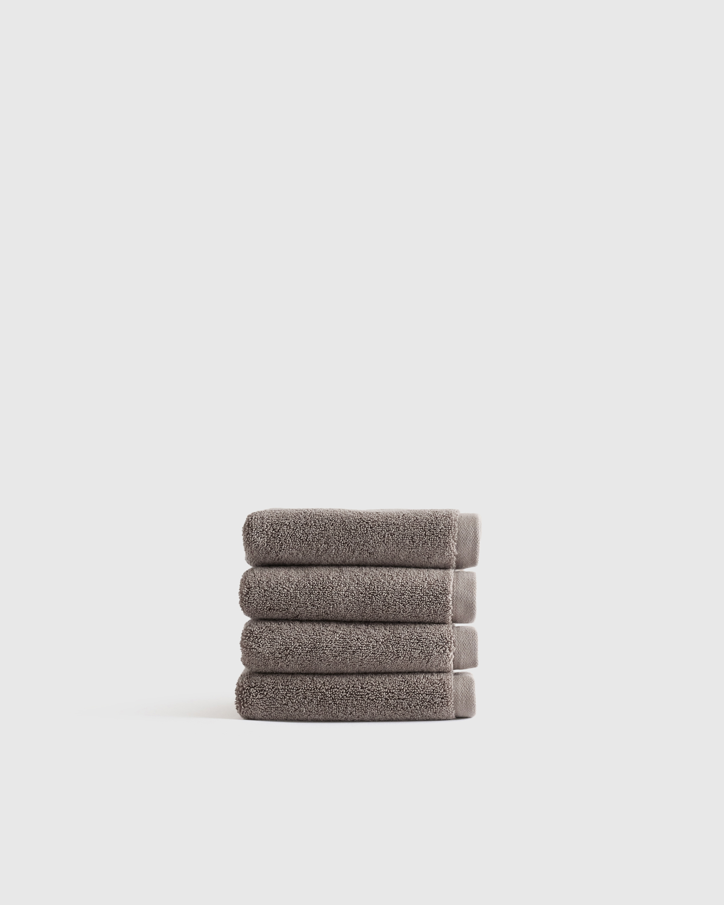 Heather Brown Plush Organic Turkish Cotton Washcloth (Set of 4)
