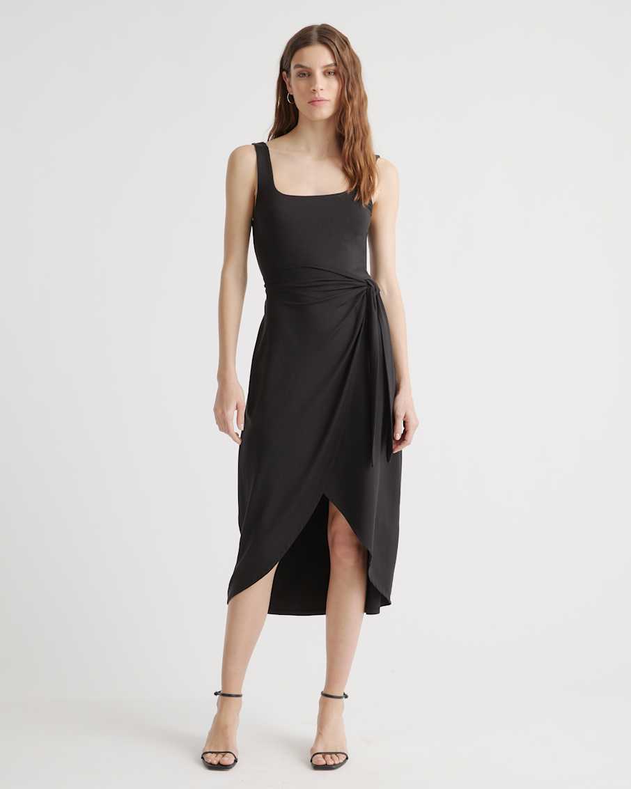 Organic Knit Tie Midi Dress