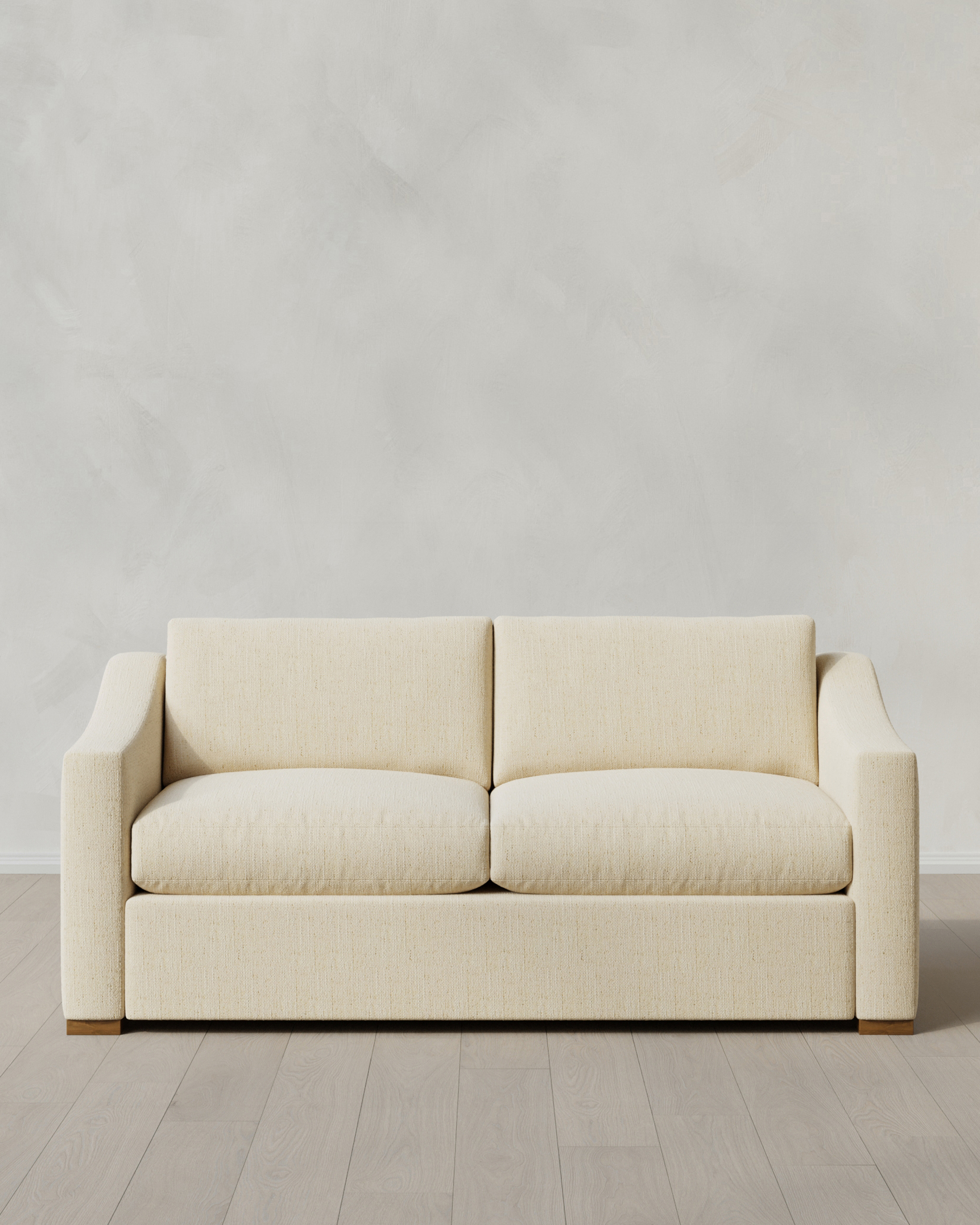 Quince Hollis Slope Arm Sofa in Performance Chenille Linen Blend in Eggshell, Size 80", Polyester