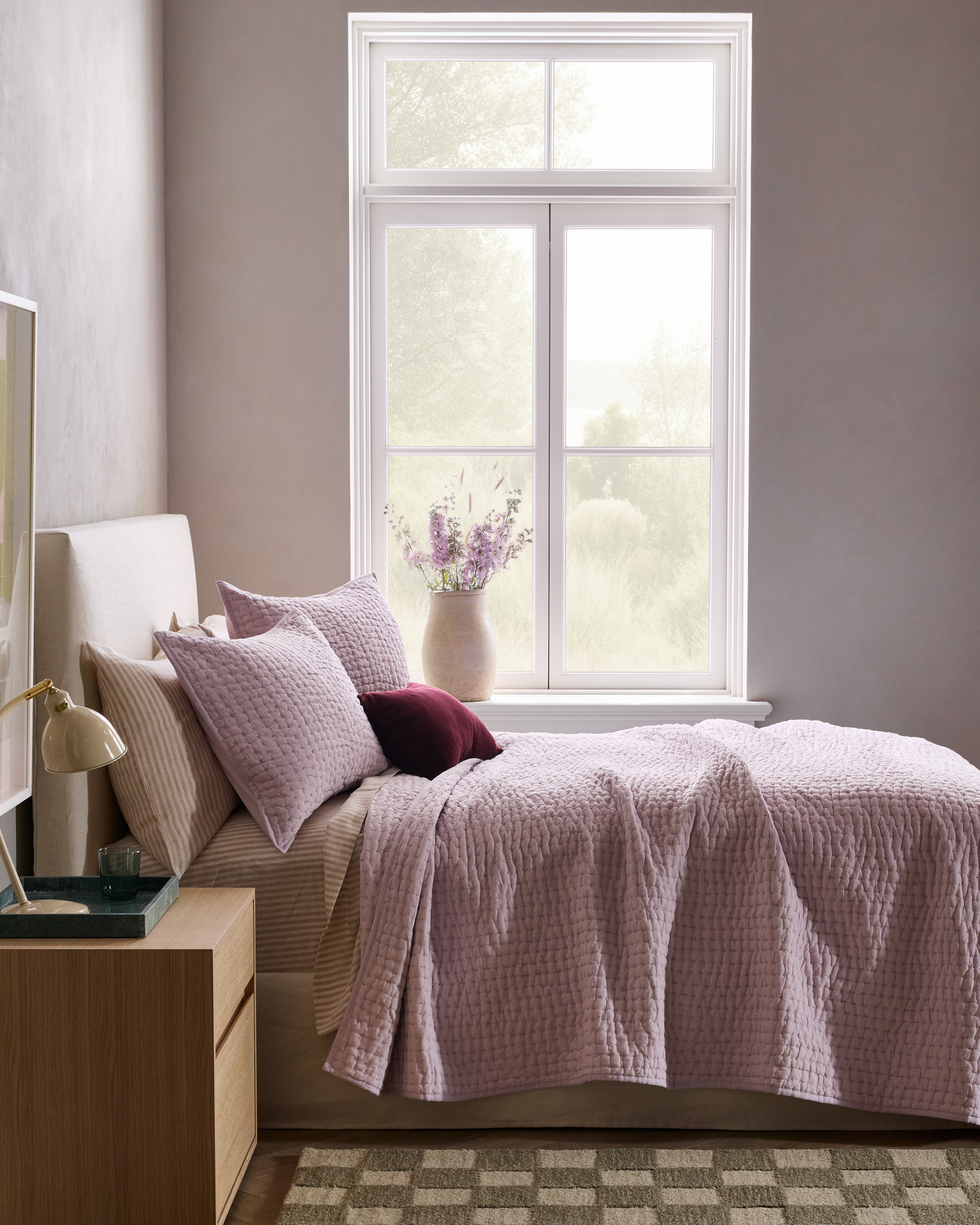 Orchid European Linen Cotton Stitch Quilt