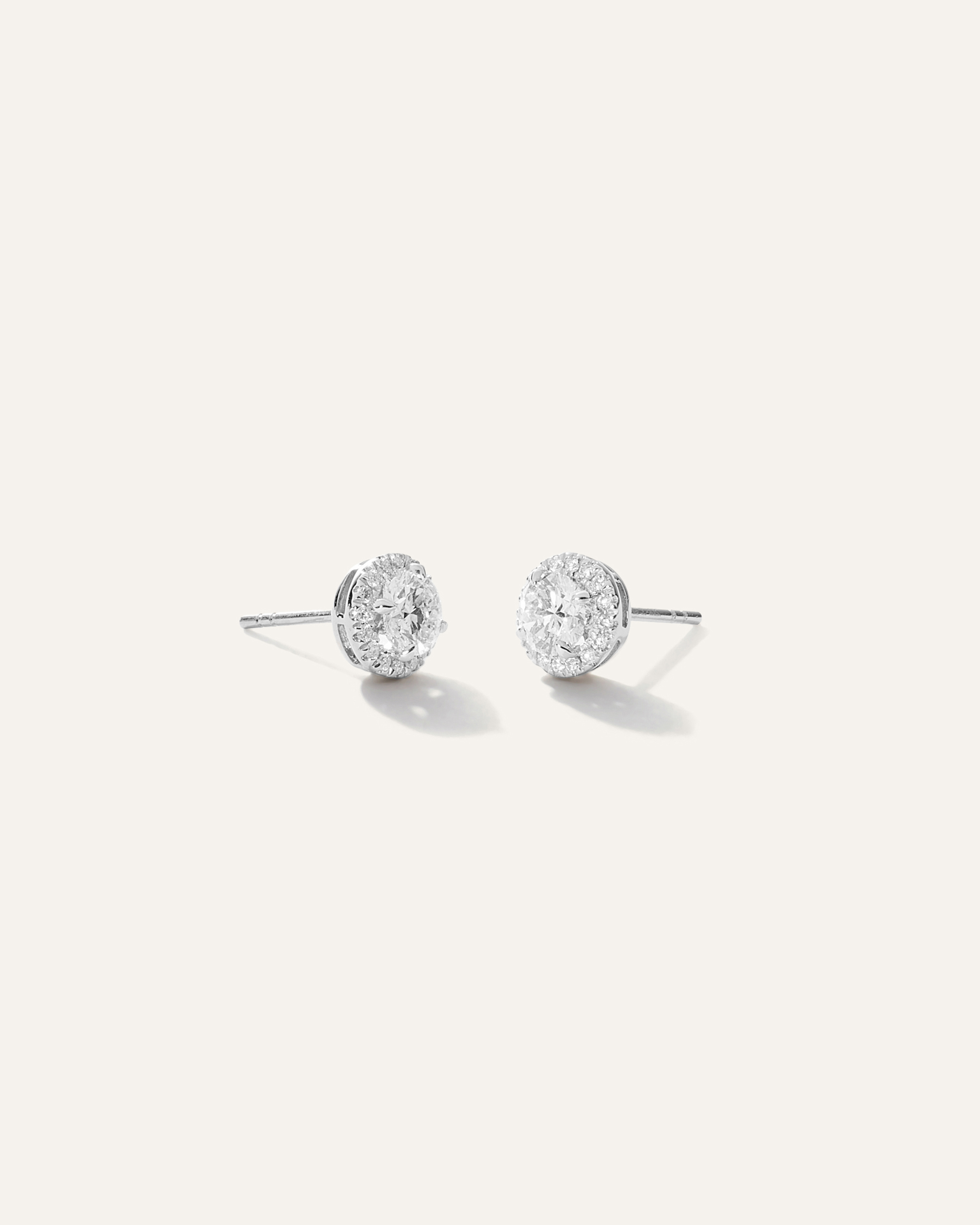 White Gold 14K Gold Lab Grown Diamond Halo Studs