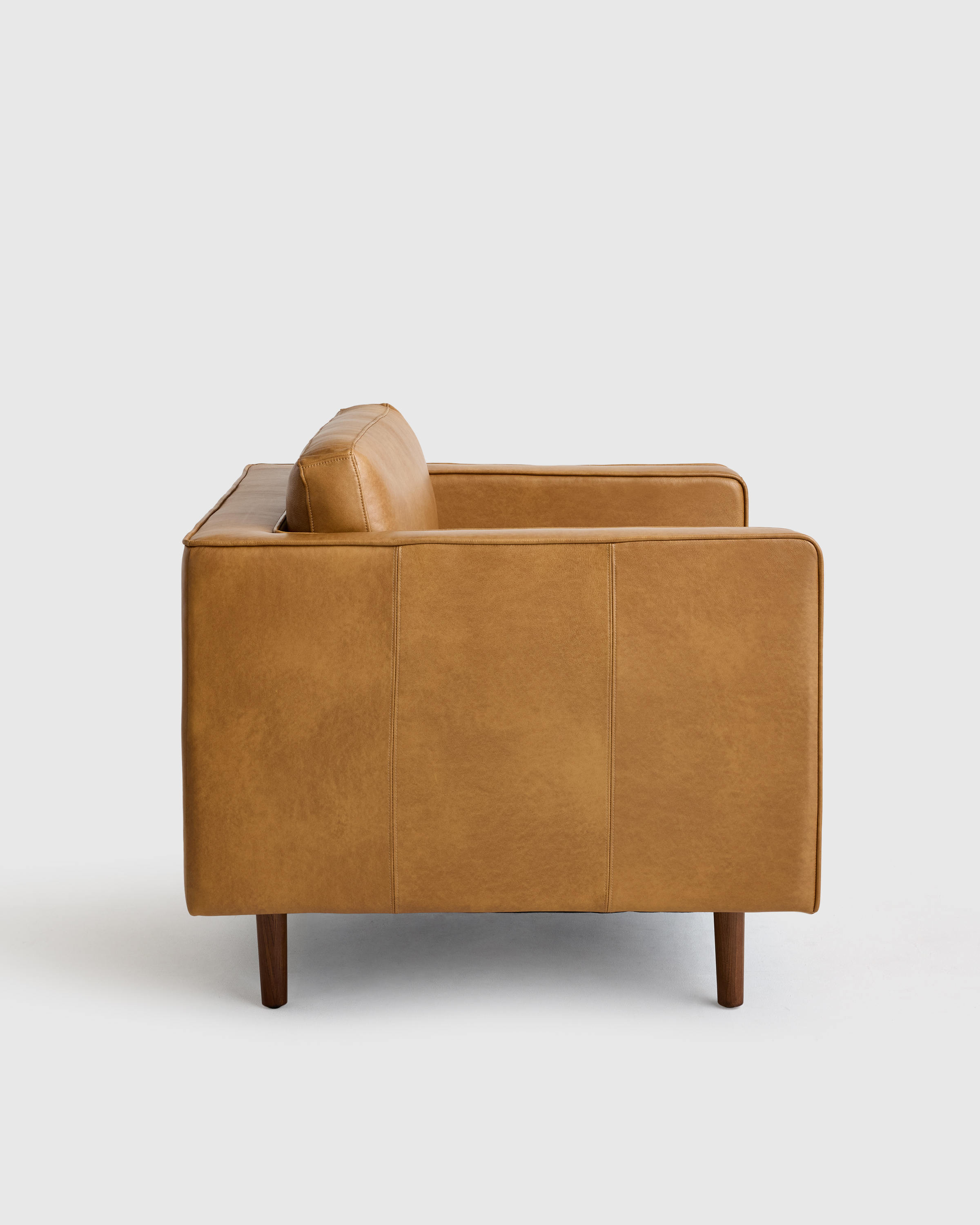 Italian Leather Midcentury Accent Chair