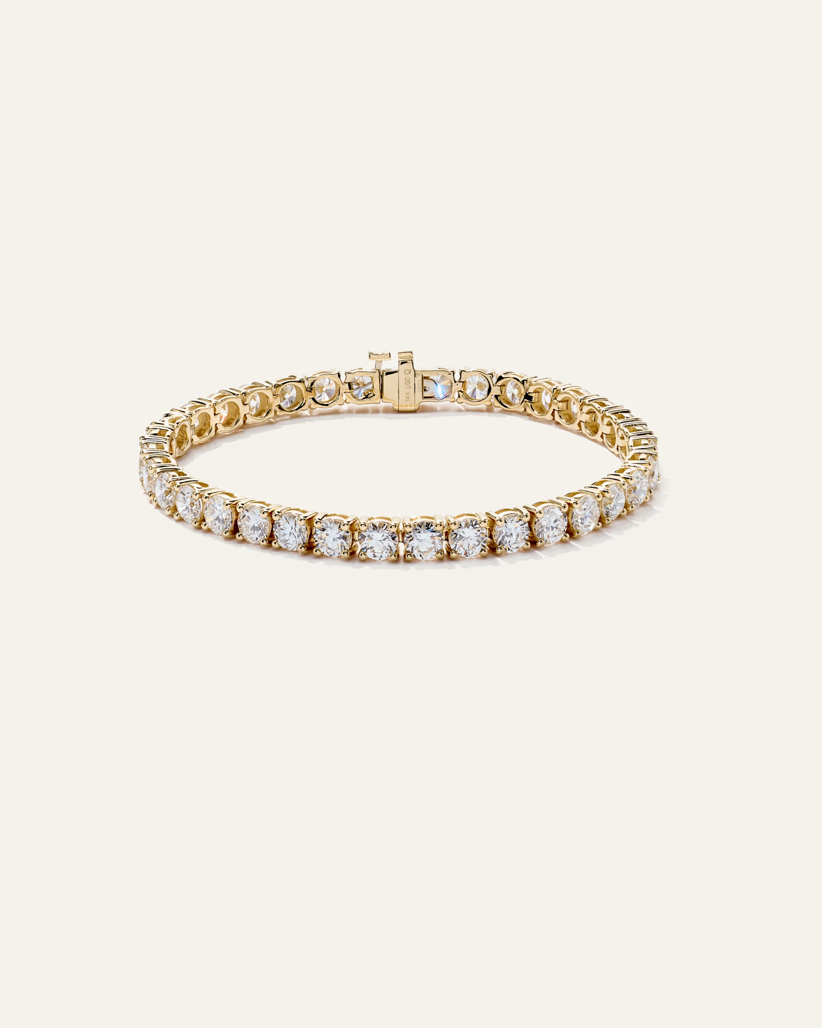 14K Gold Lab Grown Diamond Tennis Bracelet - 12ctw