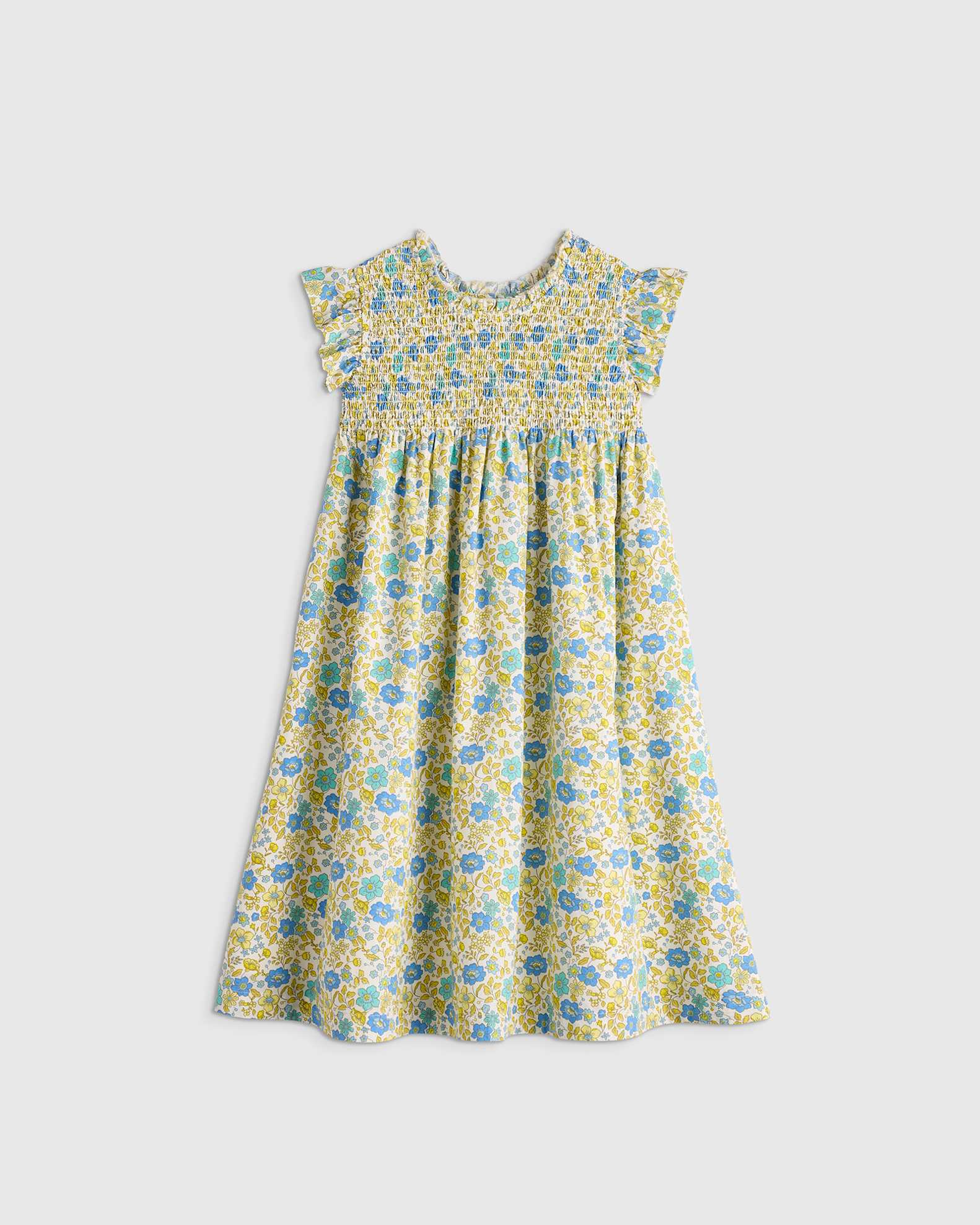100% Organic Cotton Poplin Smocked Flutter Sleeve Dress - Toddler Girl 100% Organic Cotton Poplin Smocked Flutter Sleeve Dress - Toddler Girl