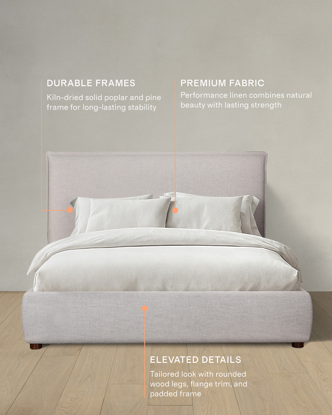 Quince Tailored Edge Bed - Thumbnail 2