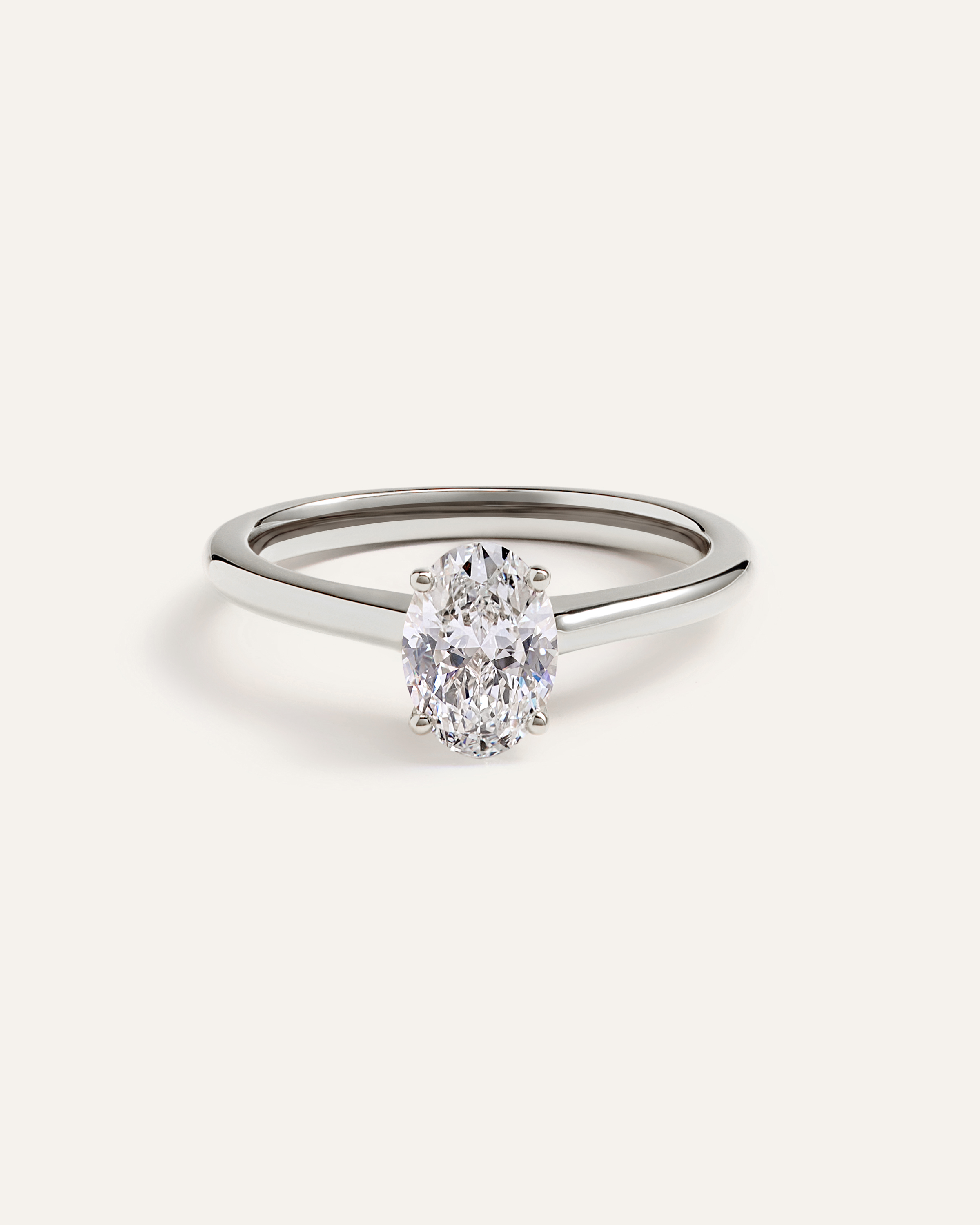 Platinum Lab Grown Diamond Oval Trellis Cathedral Engagement Ring - 1ct