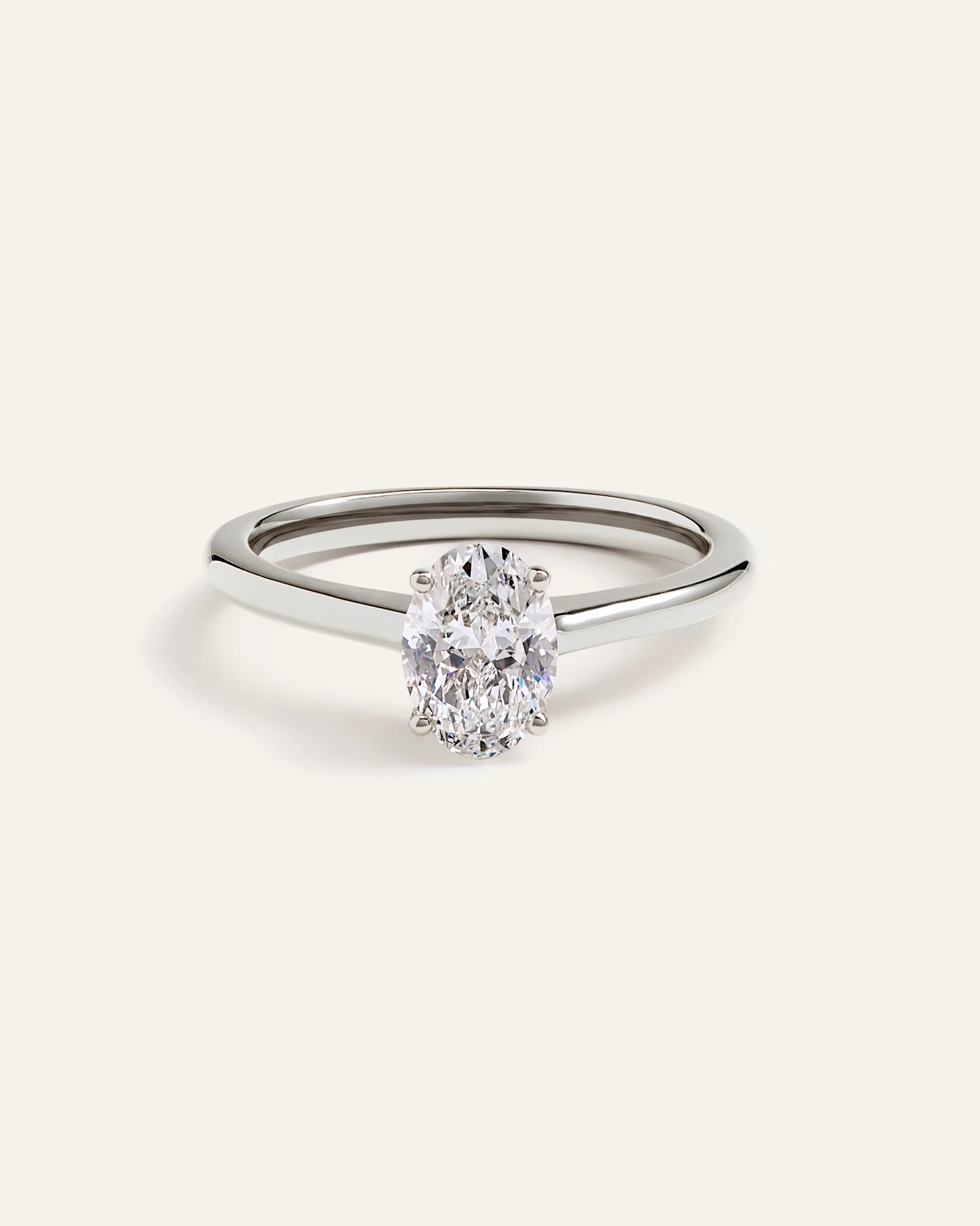 Lab Grown Diamond Oval Trellis Cathedral Engagement Ring - 1ct