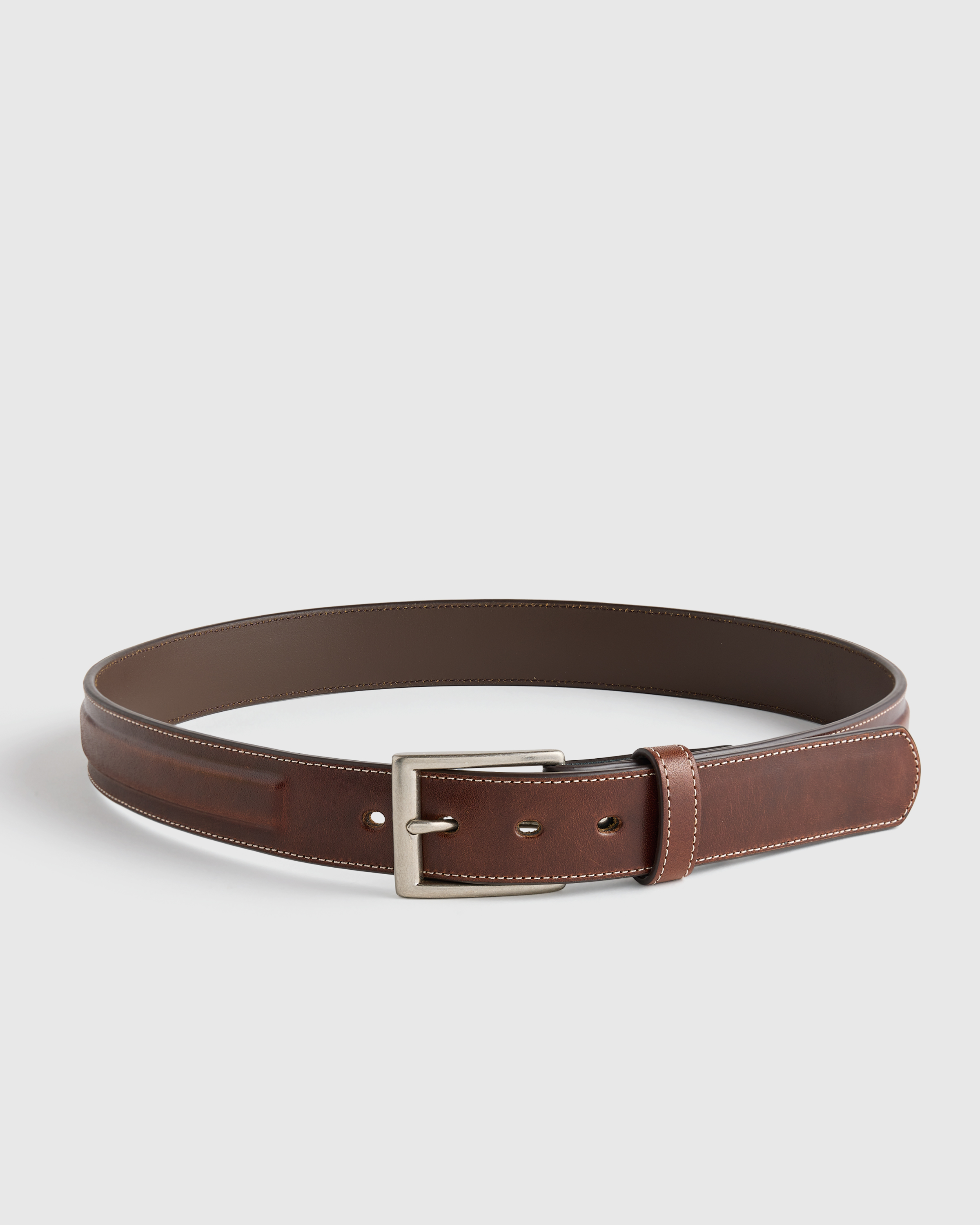 Mahogany Hugo Contoured Leather Dress Belt