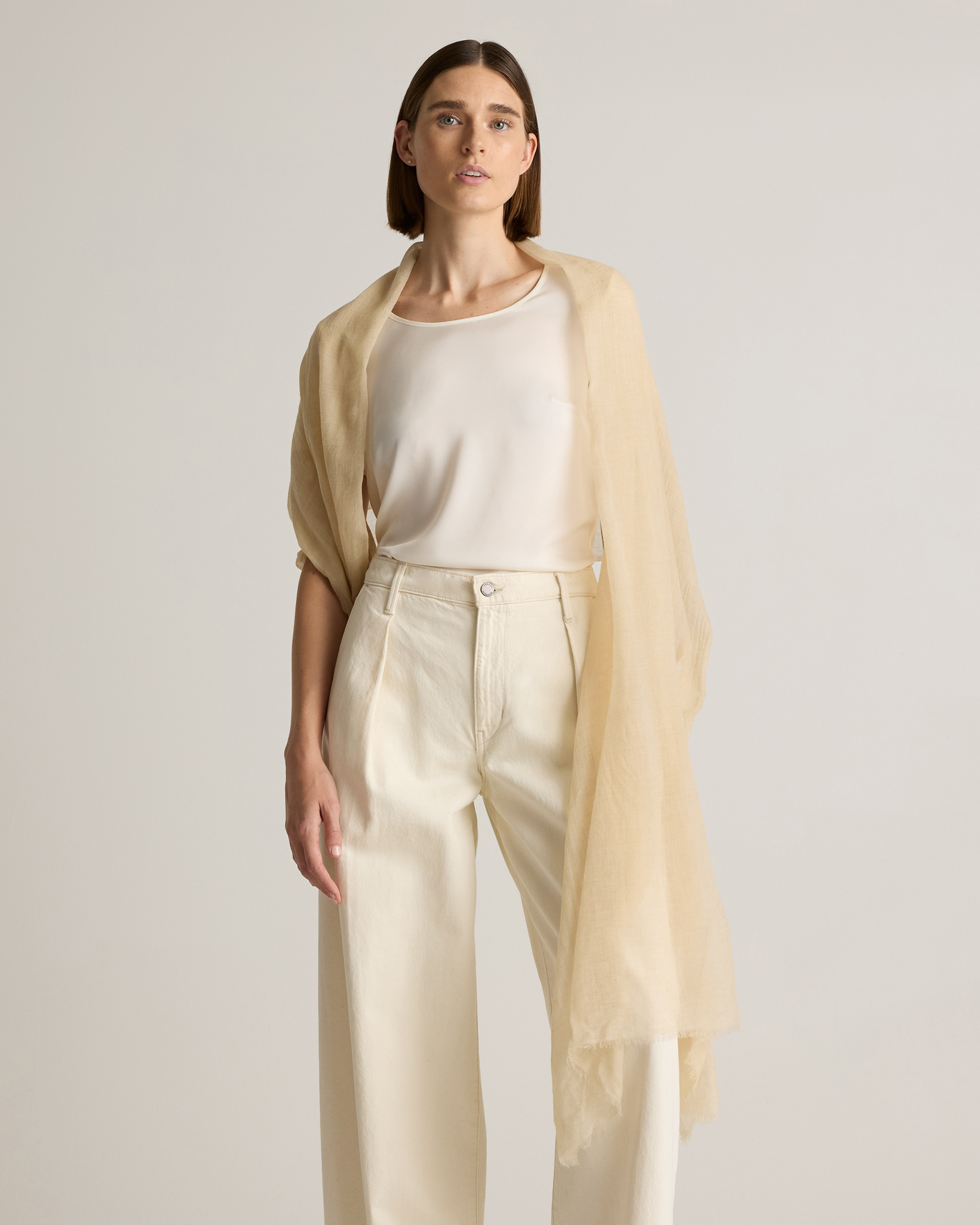 Natural Featherweight Cashmere Wrap 