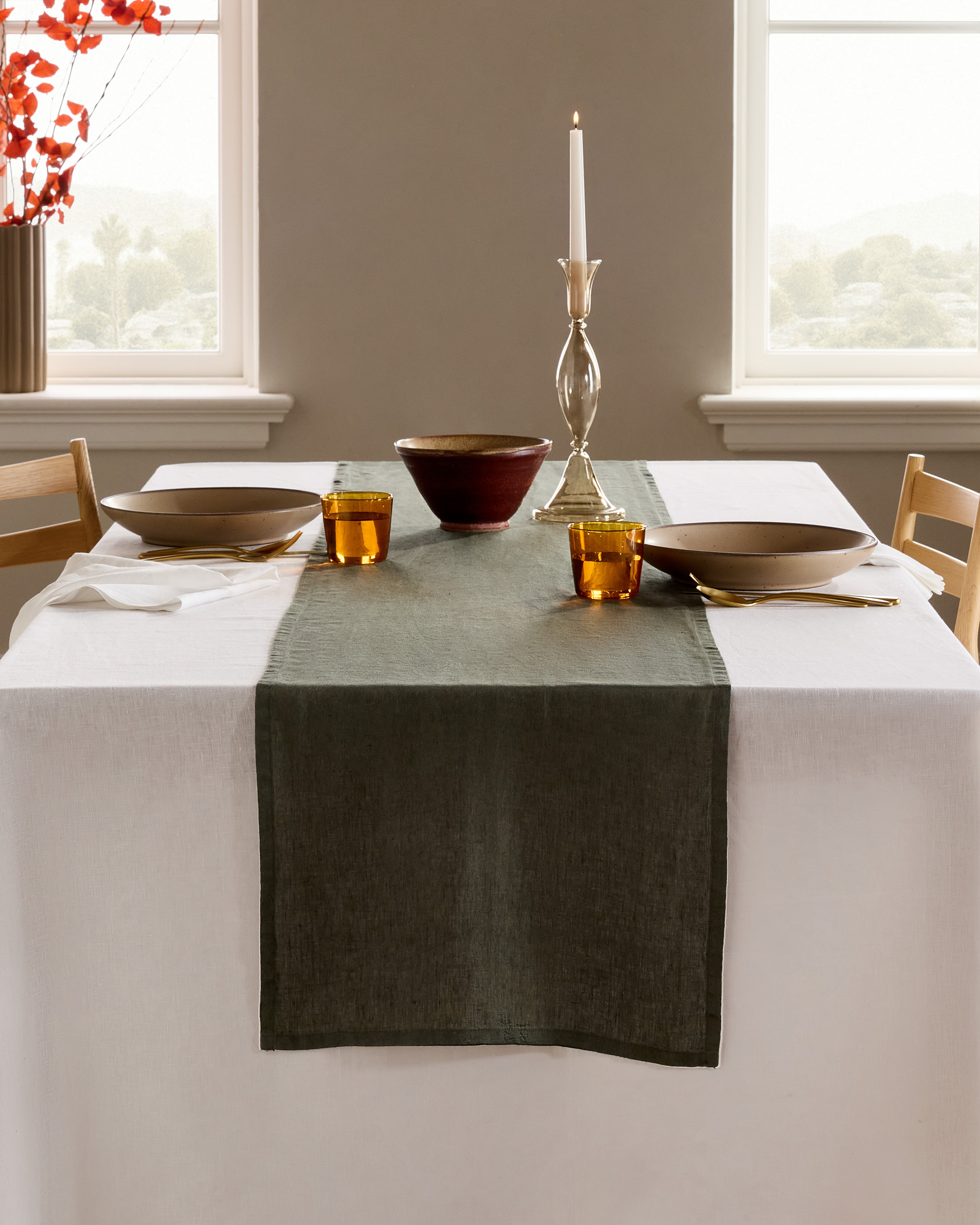Pine European Linen Table Runner