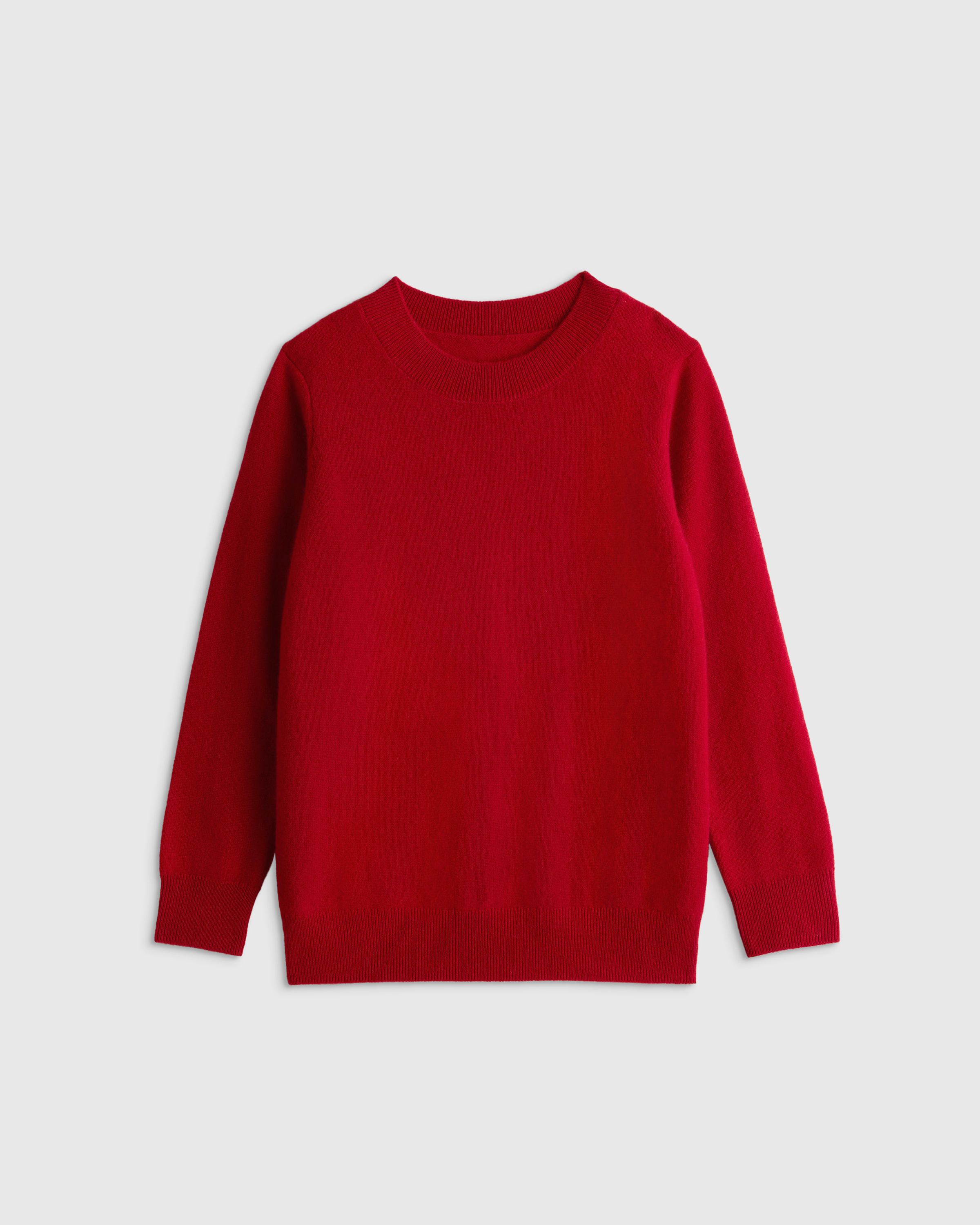 Varsity Red Washable Cashmere Crewneck Sweater