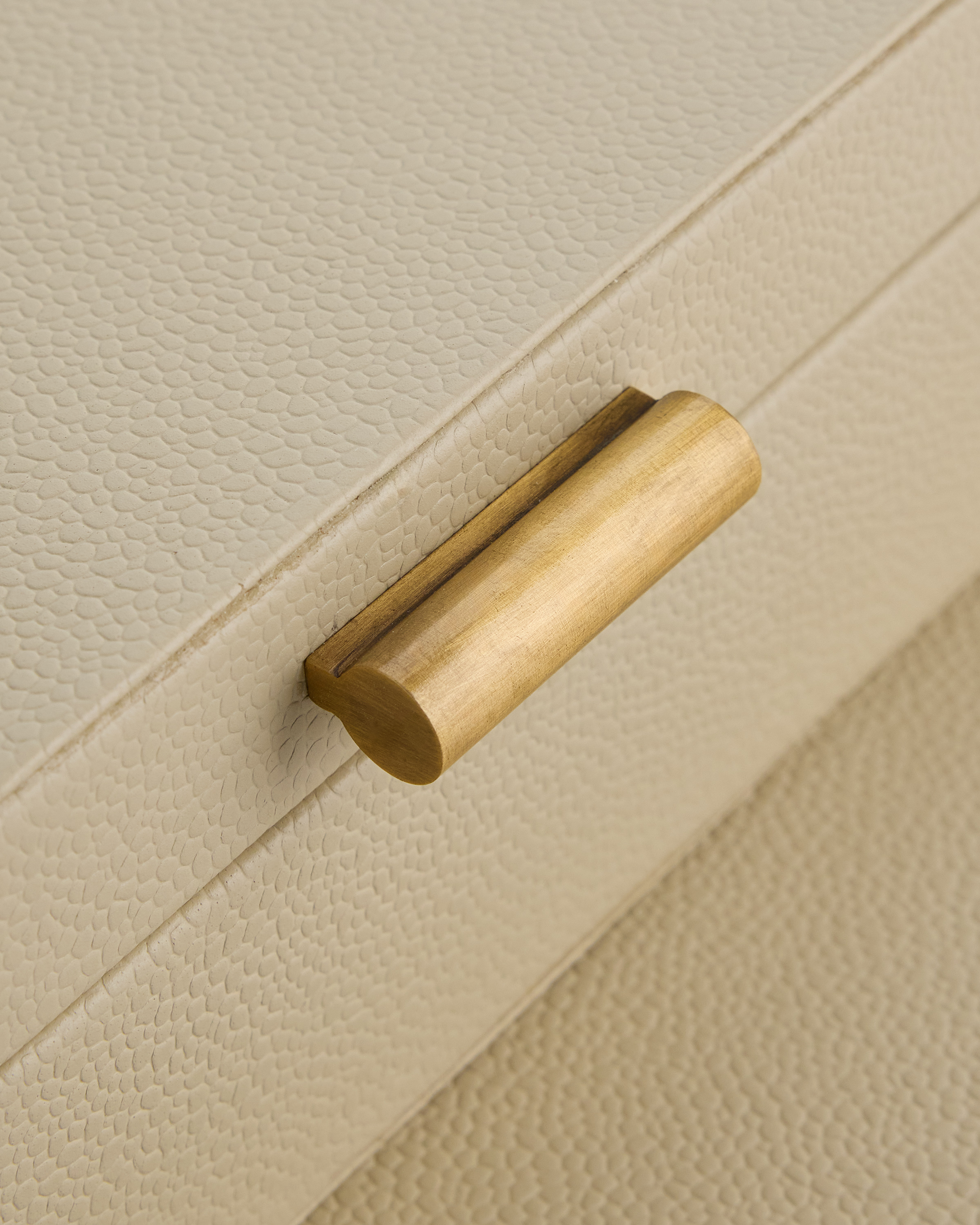 Shagreen Leather Decorative Boxes (Set of 2) - Cream